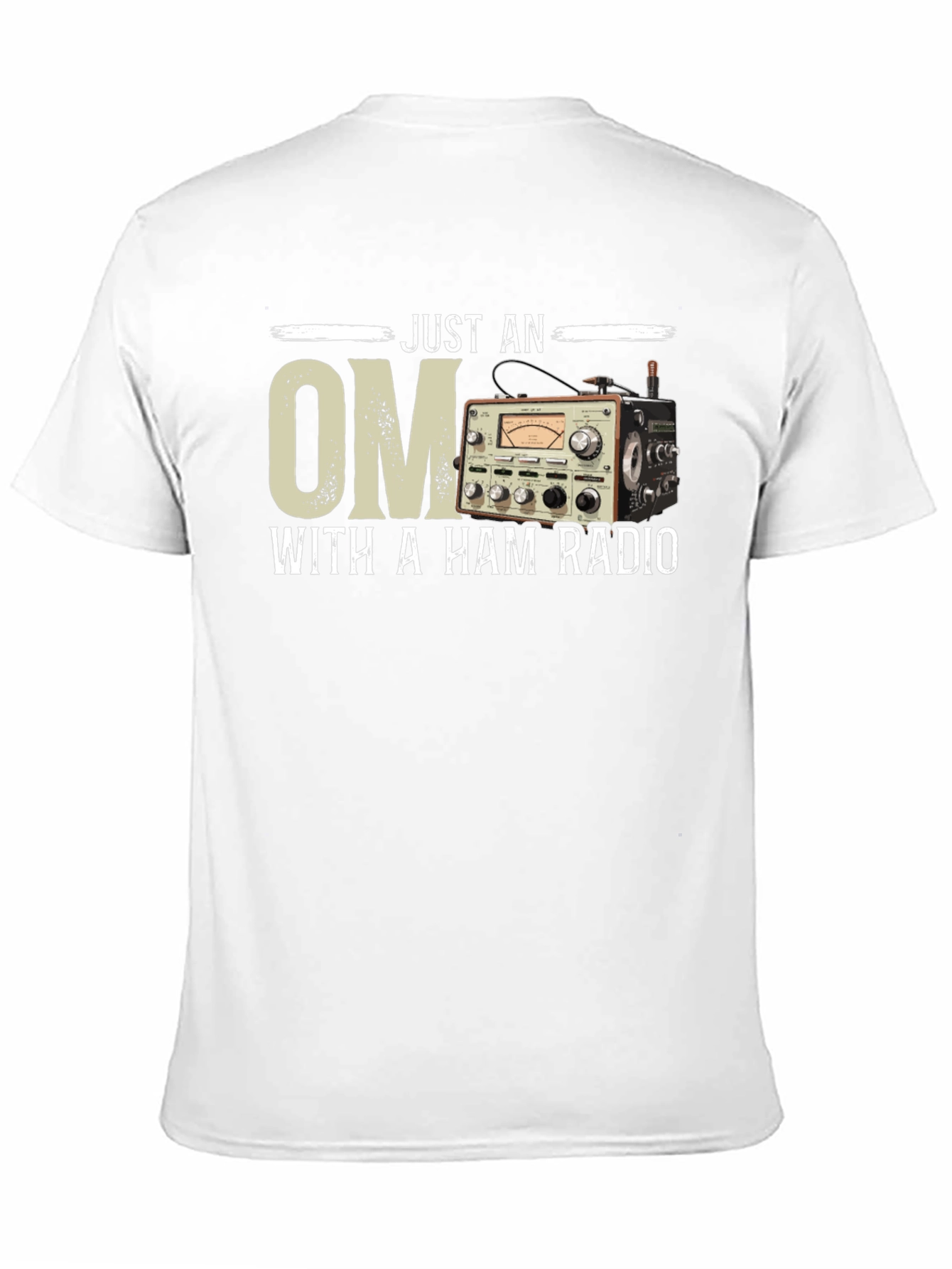 Just an OM With a Ham Radio Black T-Shirt