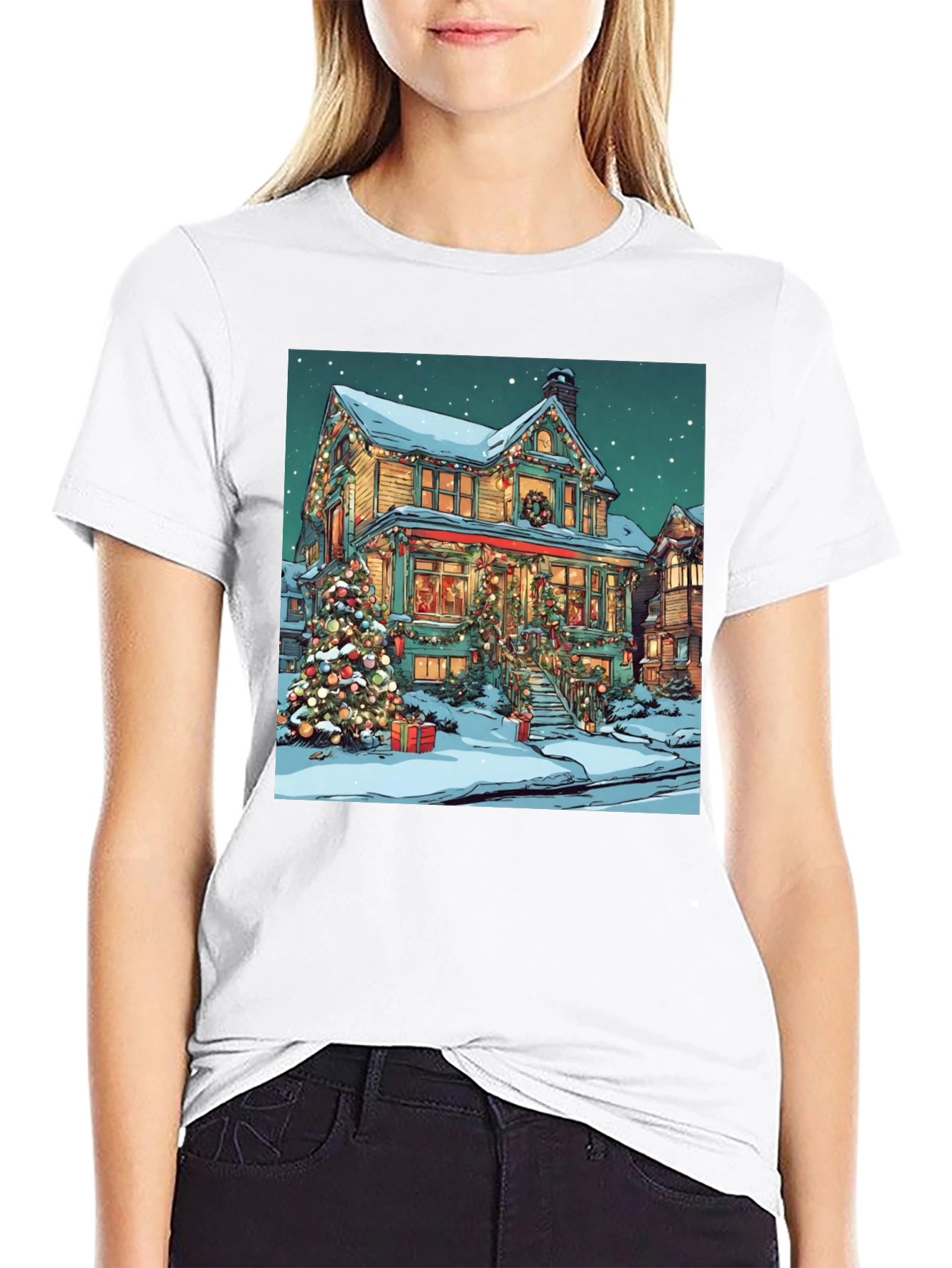 Festive Holiday House Christmas T-Shirt