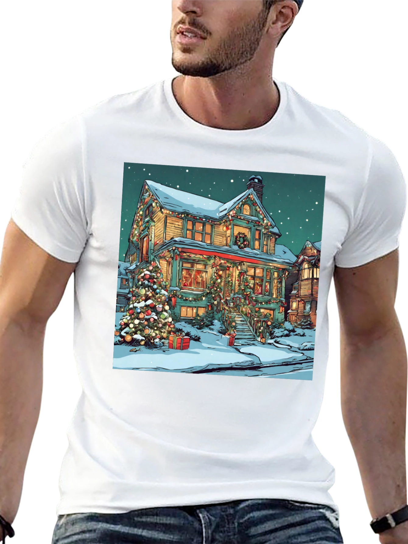 Festive Holiday House Christmas T-Shirt