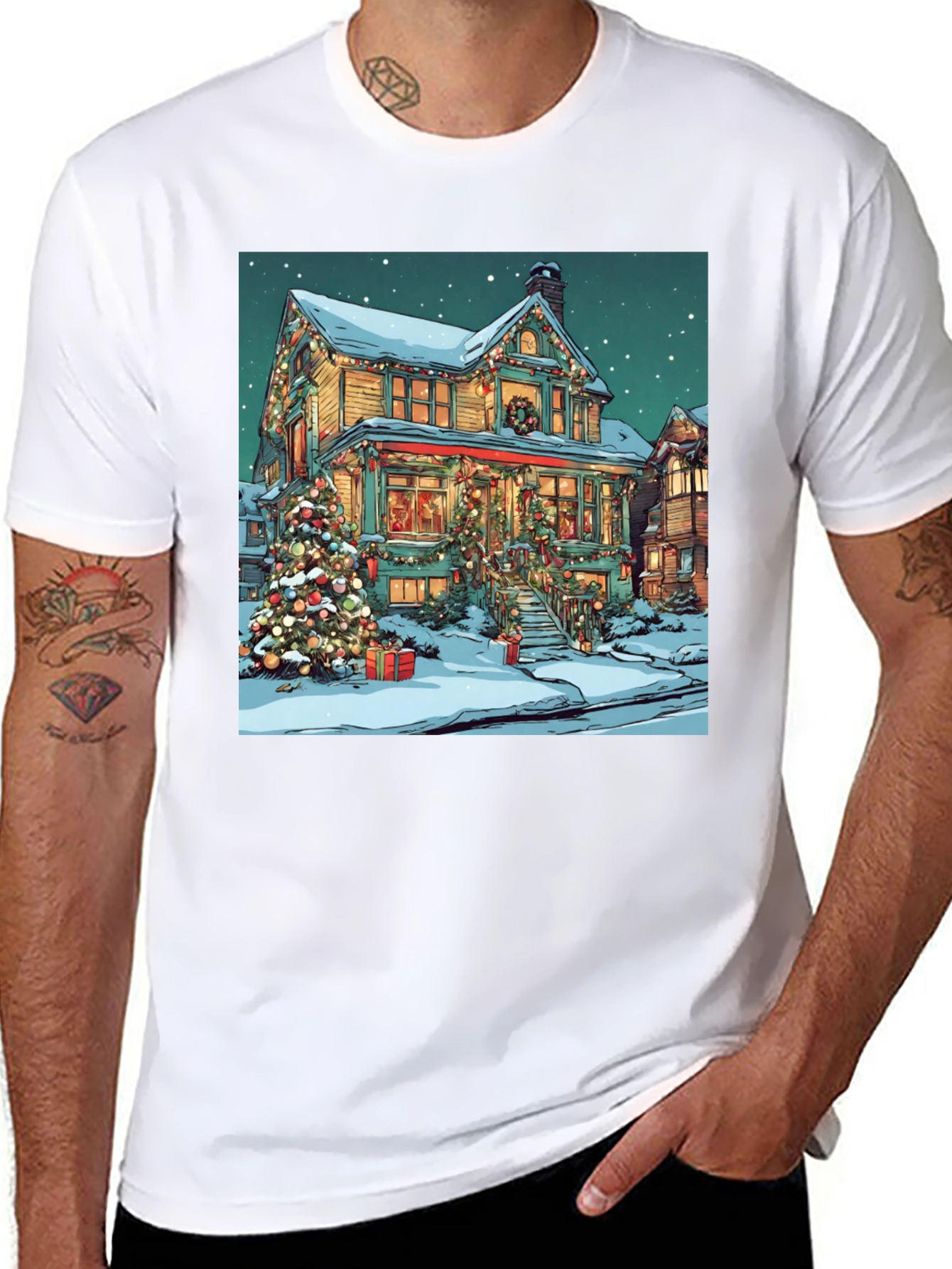 Festive Holiday House Christmas T-Shirt