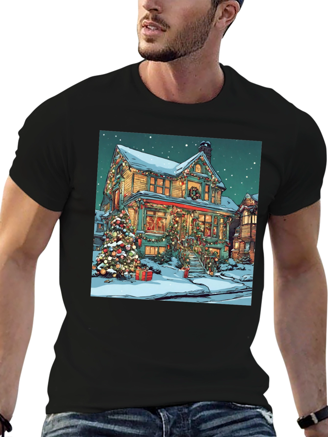 Festive Holiday House Christmas T-Shirt
