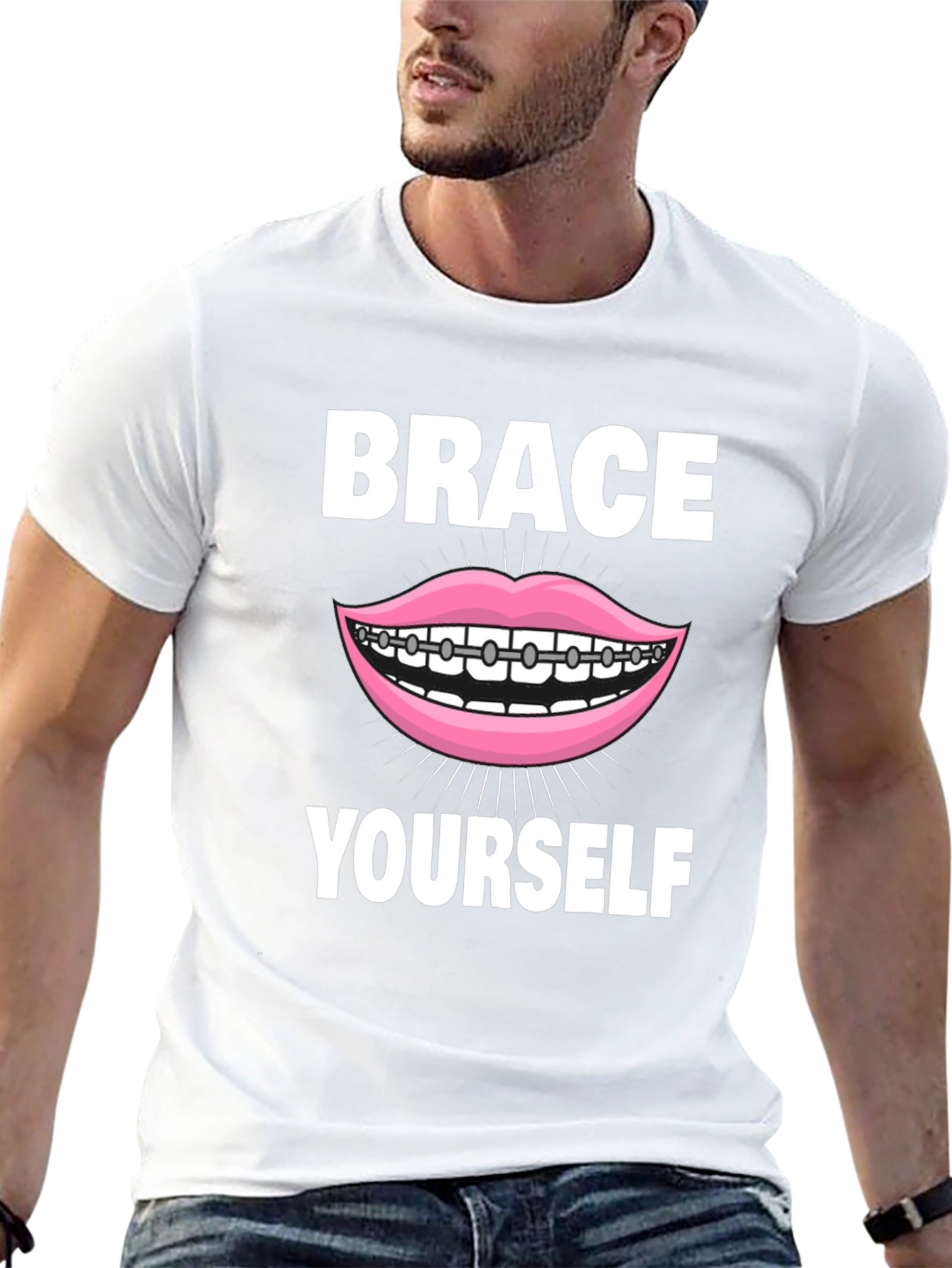 Brace Yourself T-Shirt - Funny Dental Pun Tee