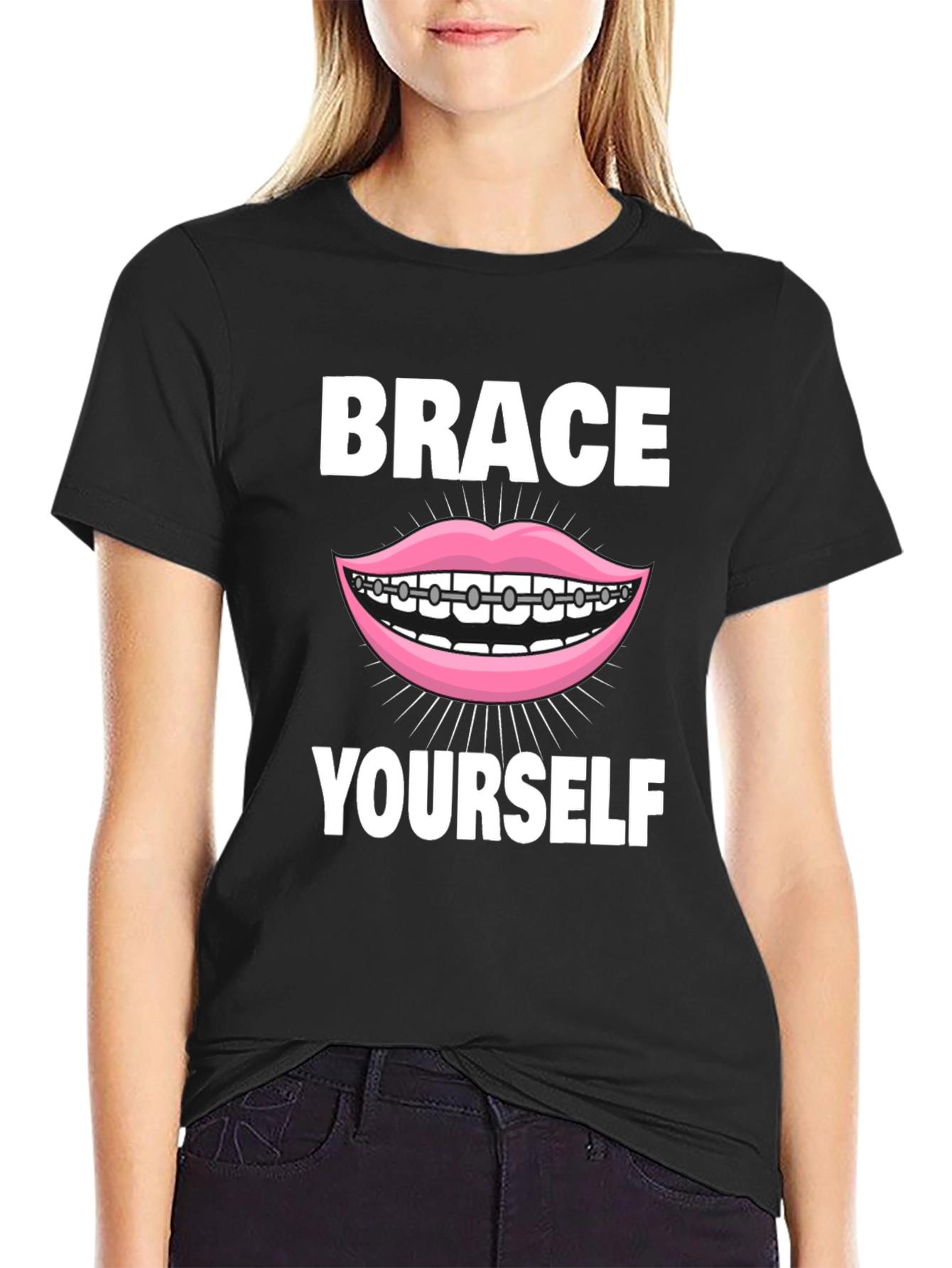 Brace Yourself T-Shirt - Funny Dental Pun Tee