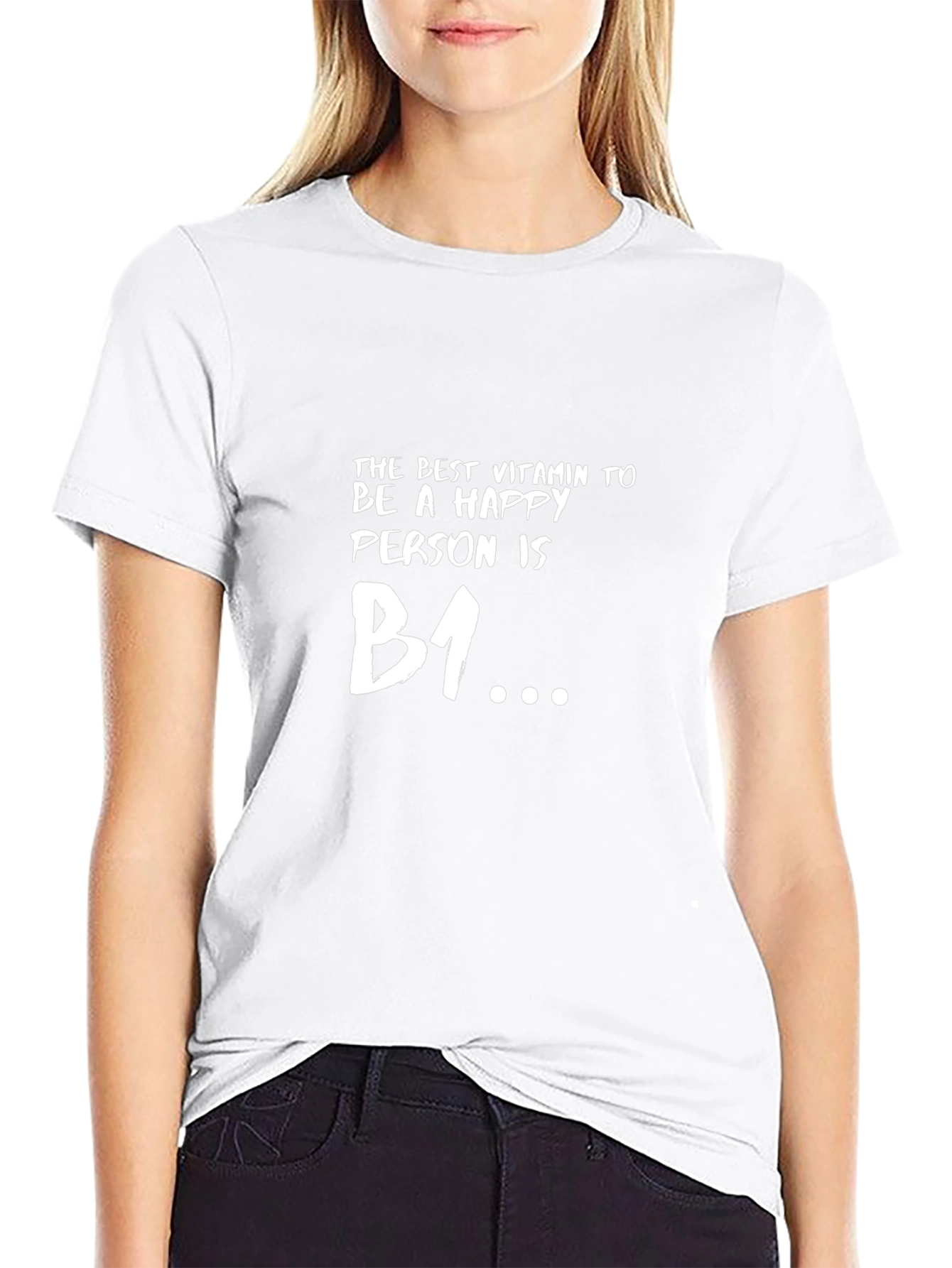 Happy Person B1 Funny Graphic Tee - Black