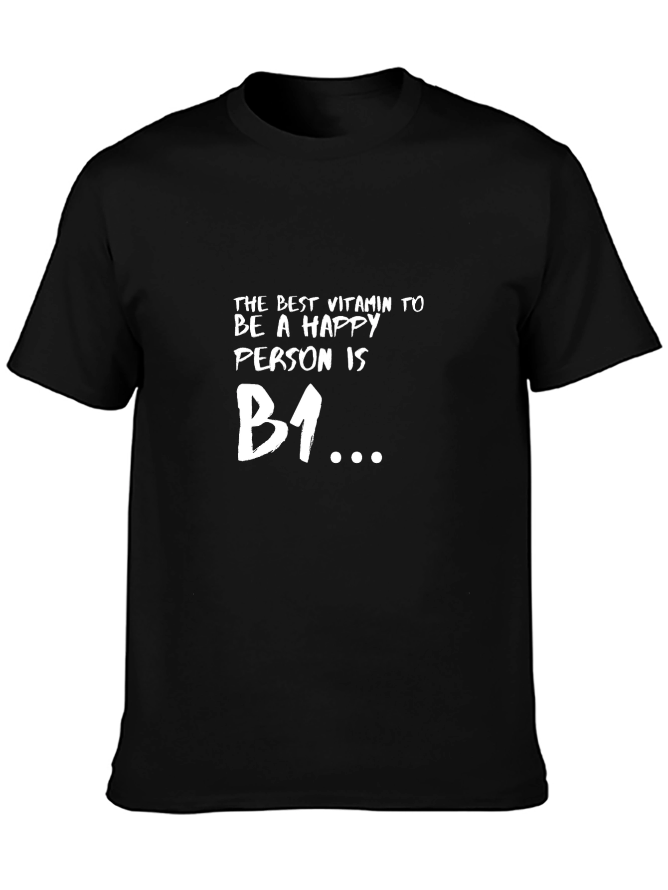 Happy Person B1 Funny Graphic Tee - Black