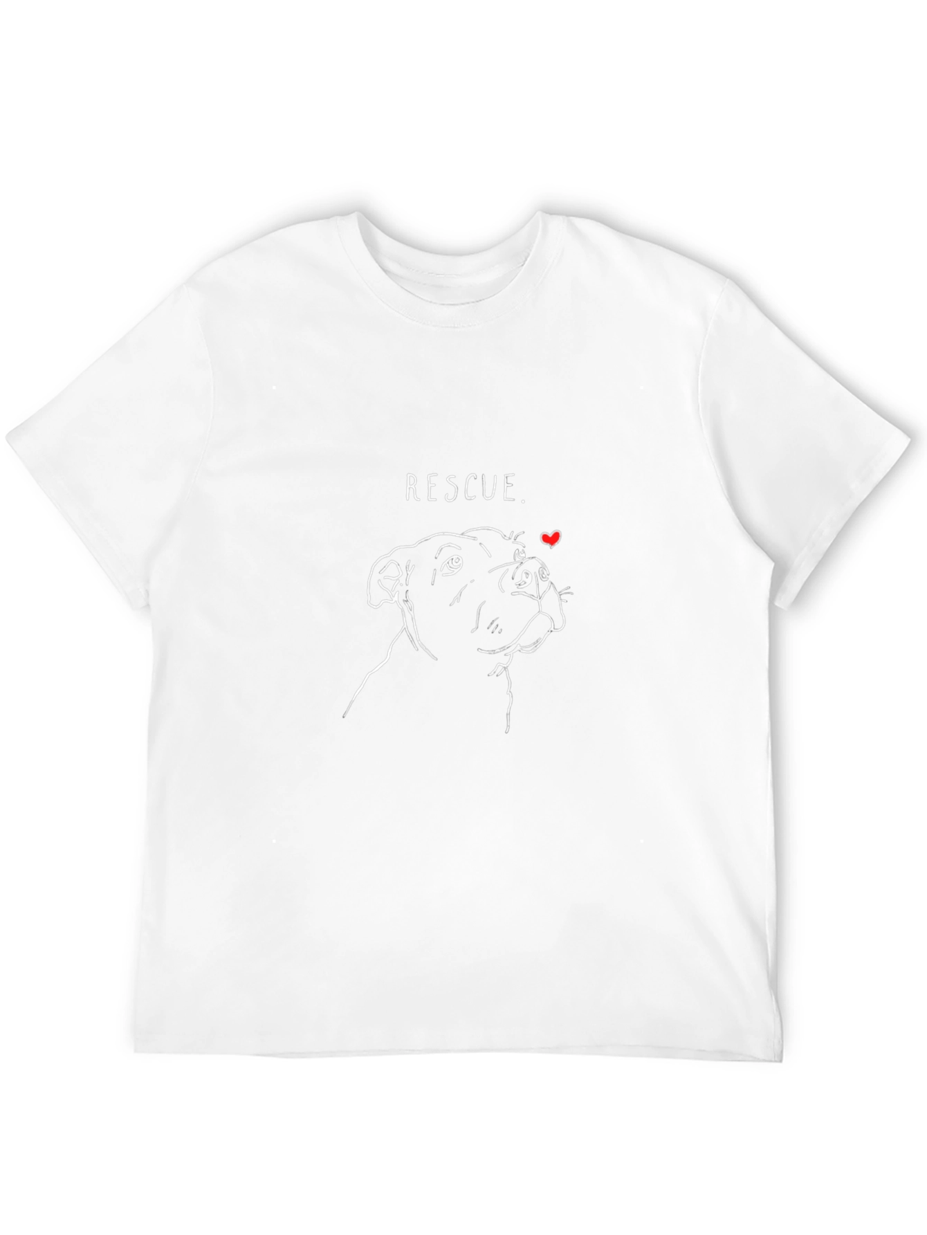 Rescue Dog Line Art Graphic Tee - Black