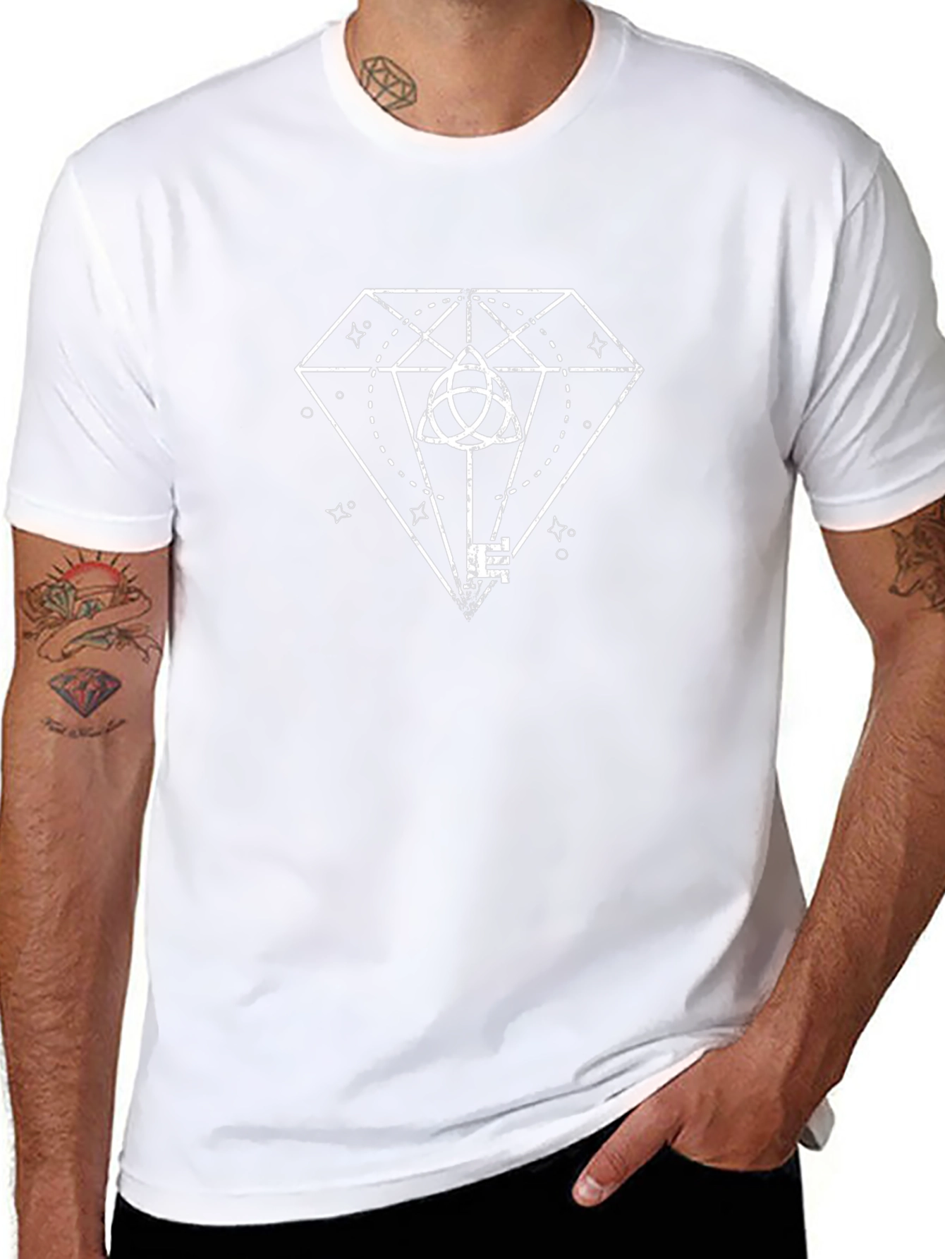 Diamond Key Graphic Tee - Unisex Black T-Shirt