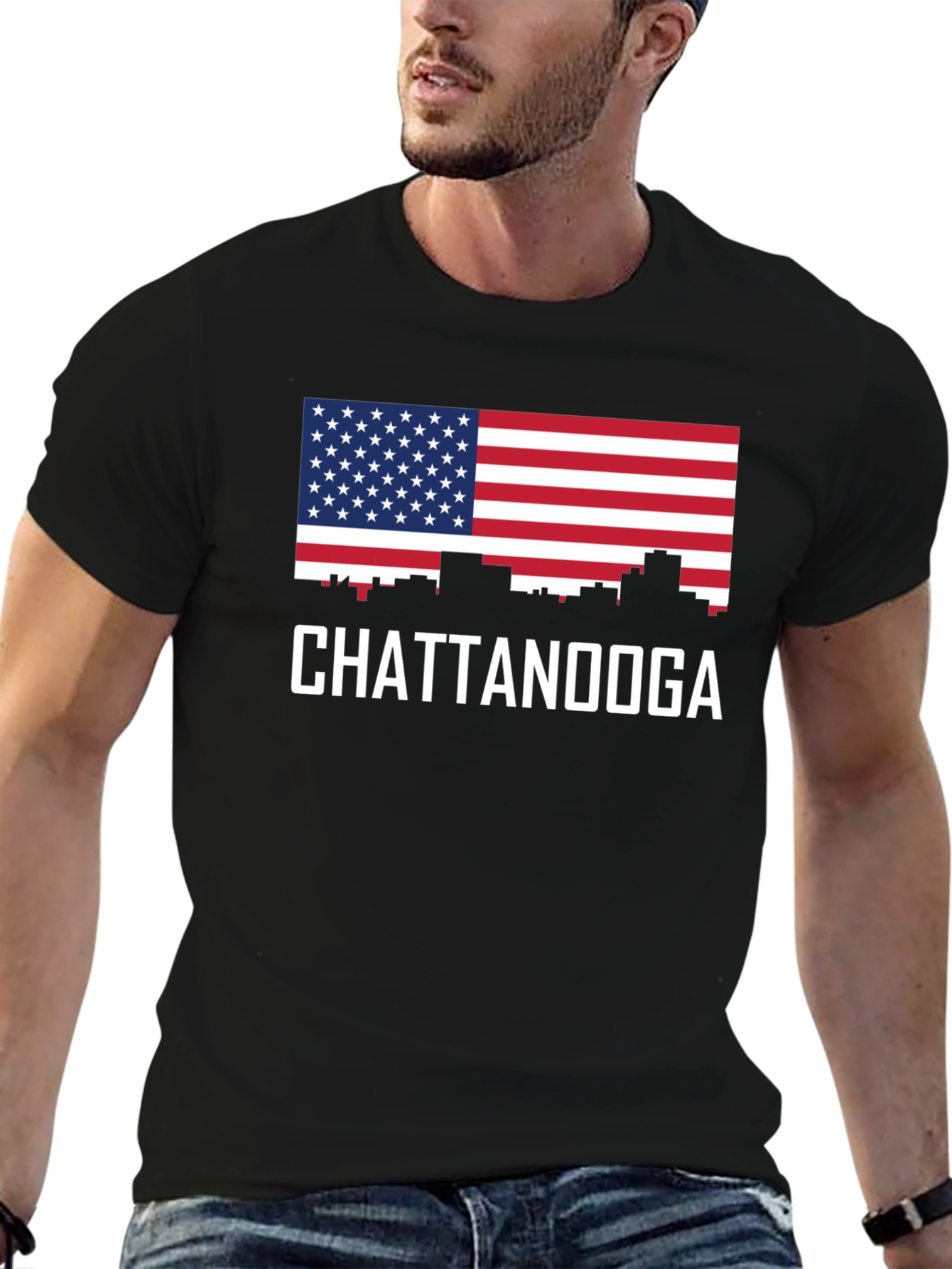 Chattanooga Skyline American Flag T-Shirt