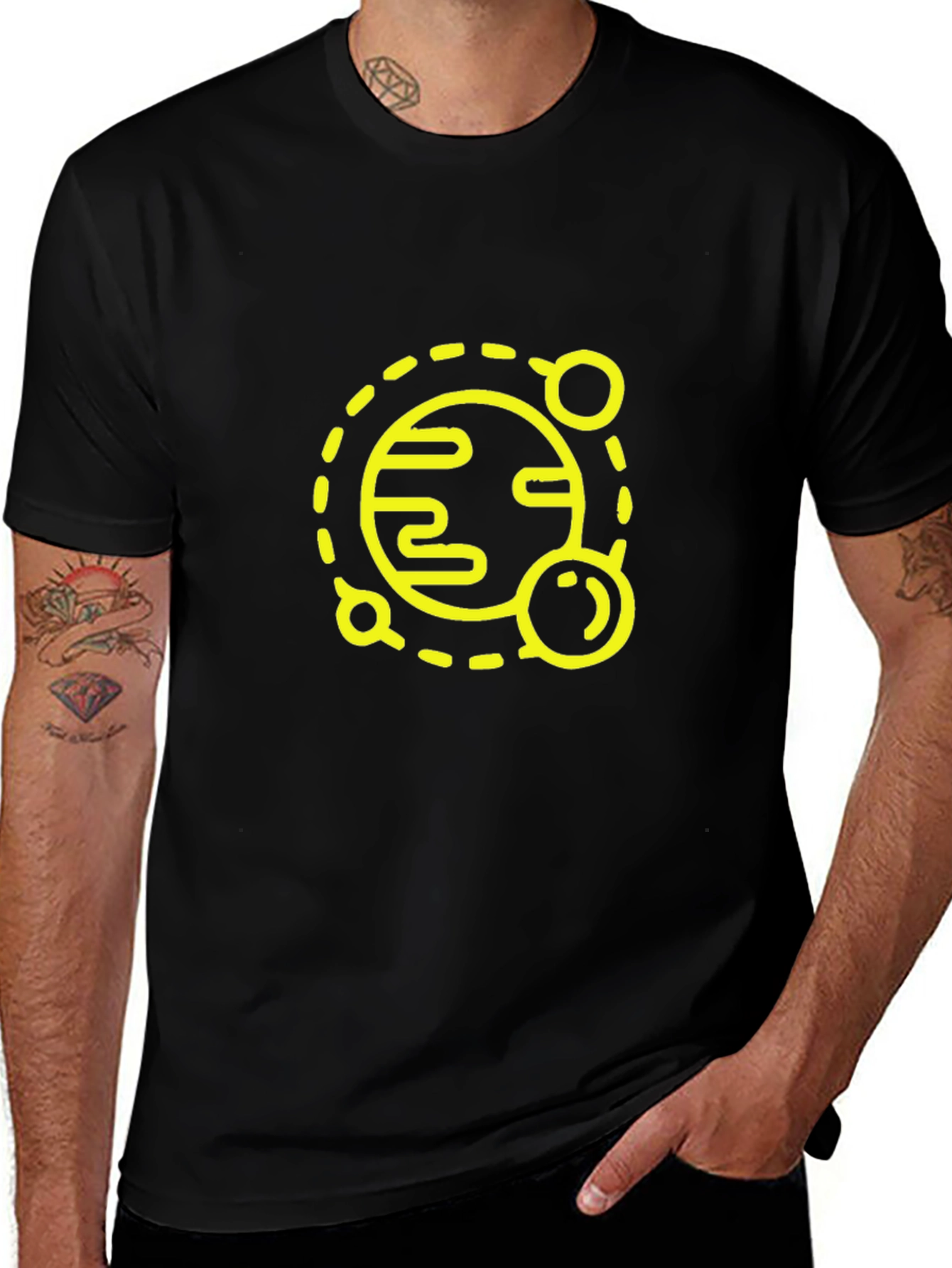 Planet Graphic Tee - Black Cotton Blend