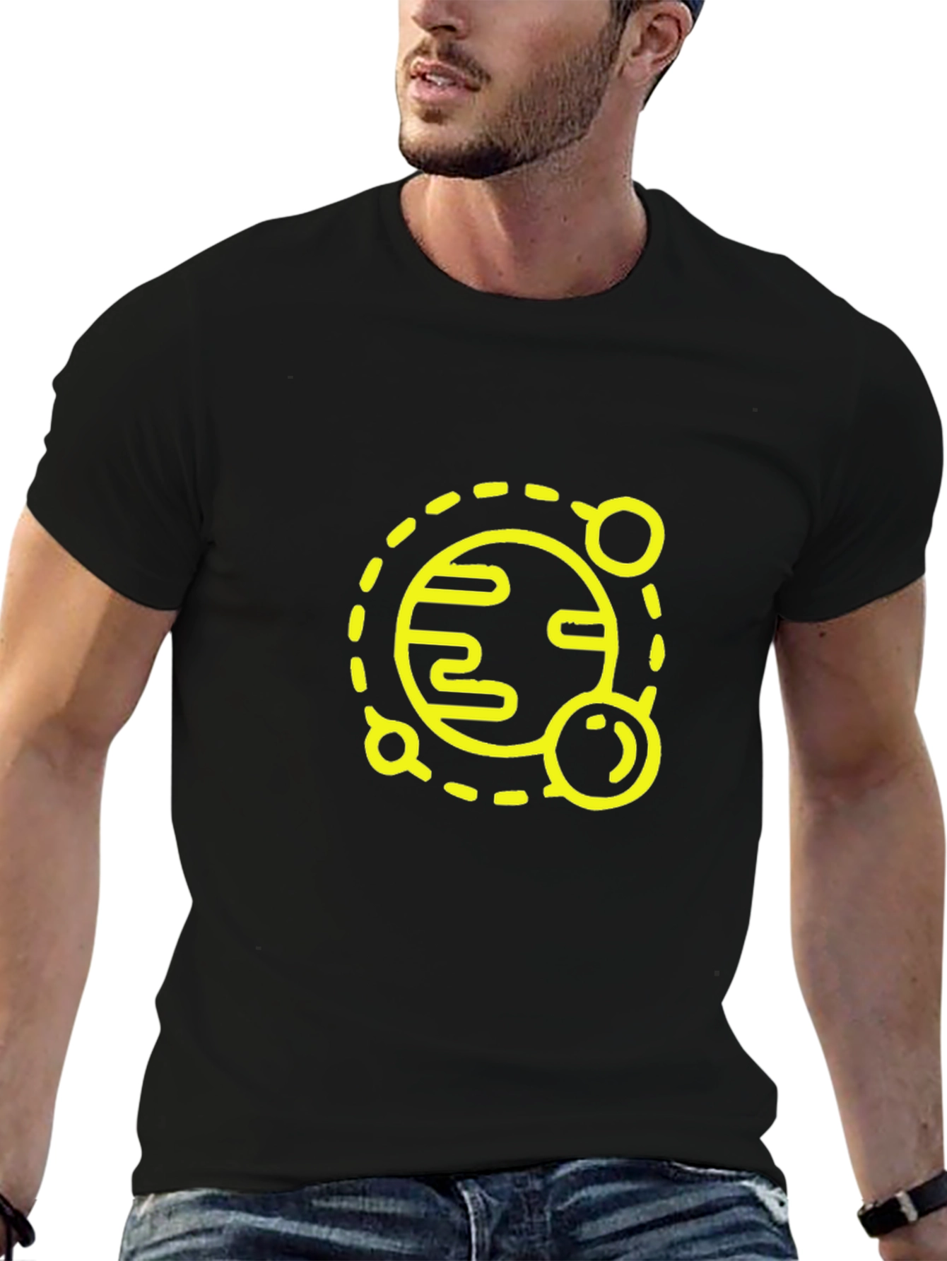 Planet Graphic Tee - Black Cotton Blend