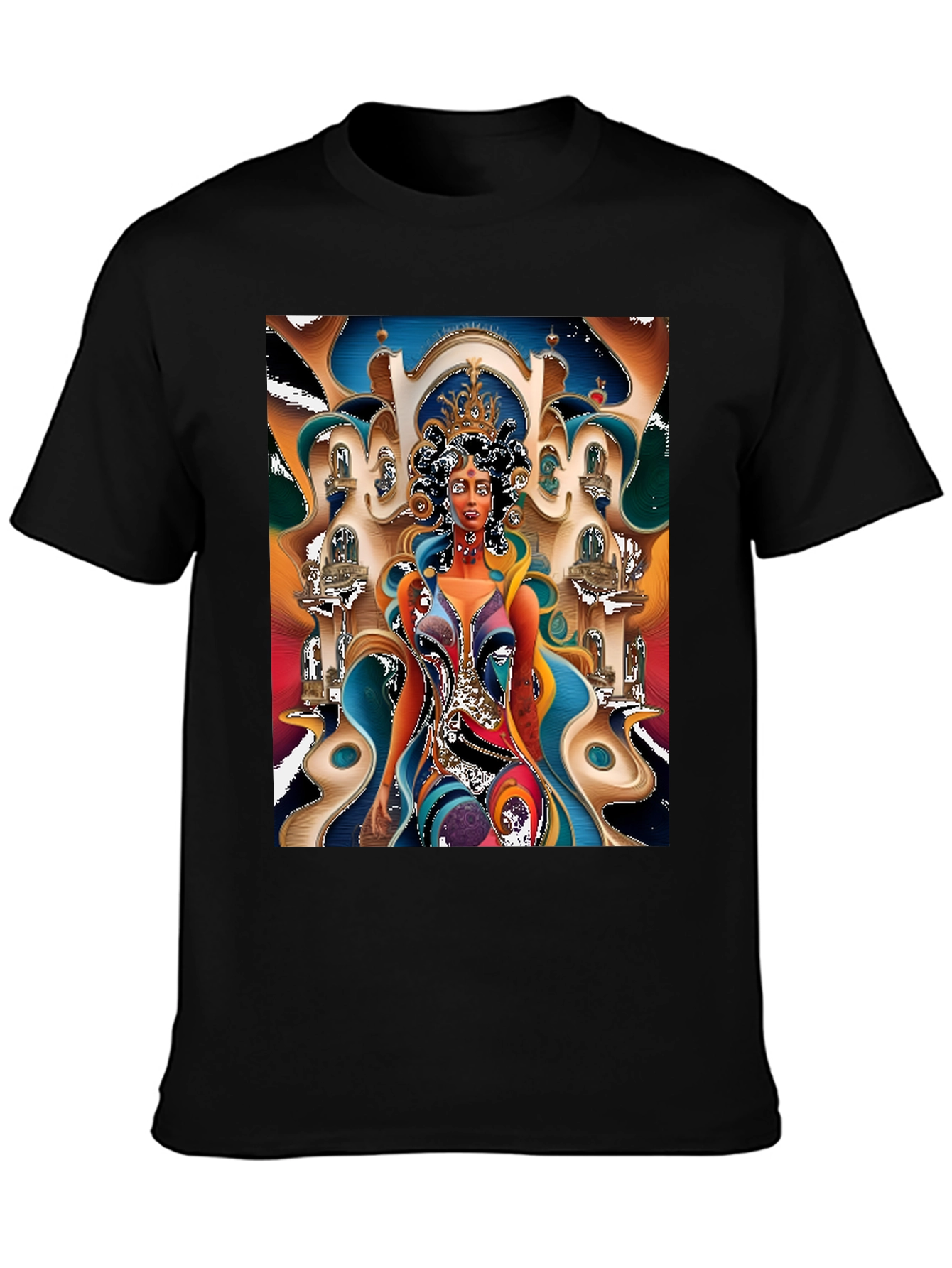 Queen Graphic Print Black T-Shirt
