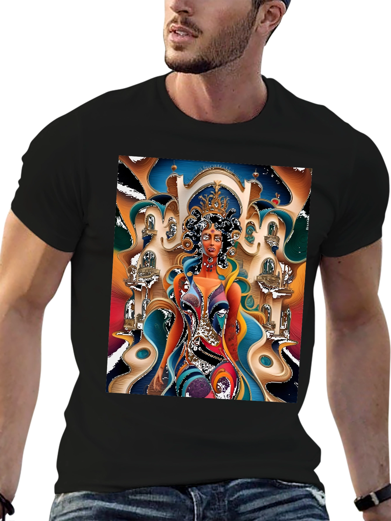 Queen Graphic Print Black T-Shirt