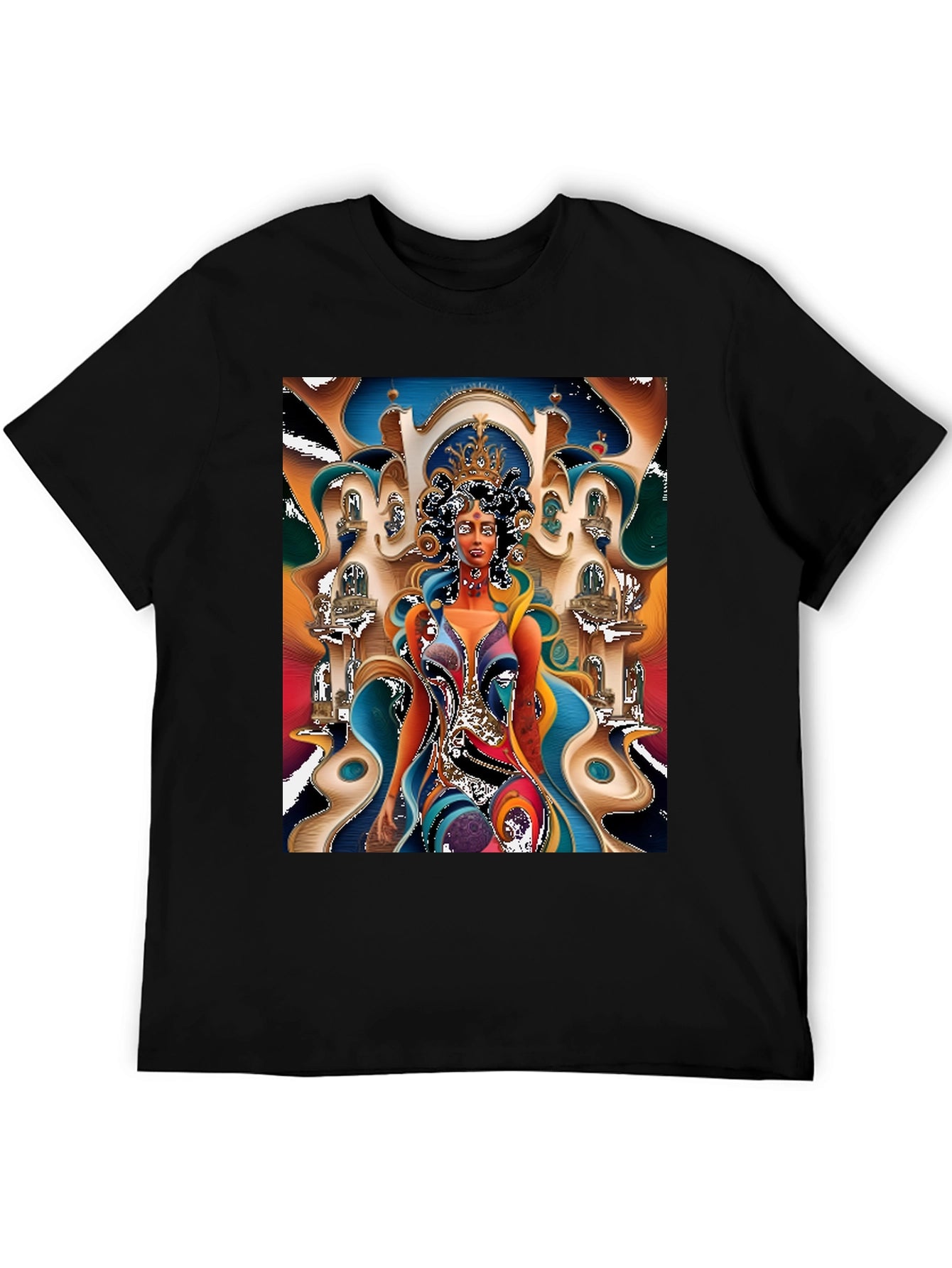 Queen Graphic Print Black T-Shirt