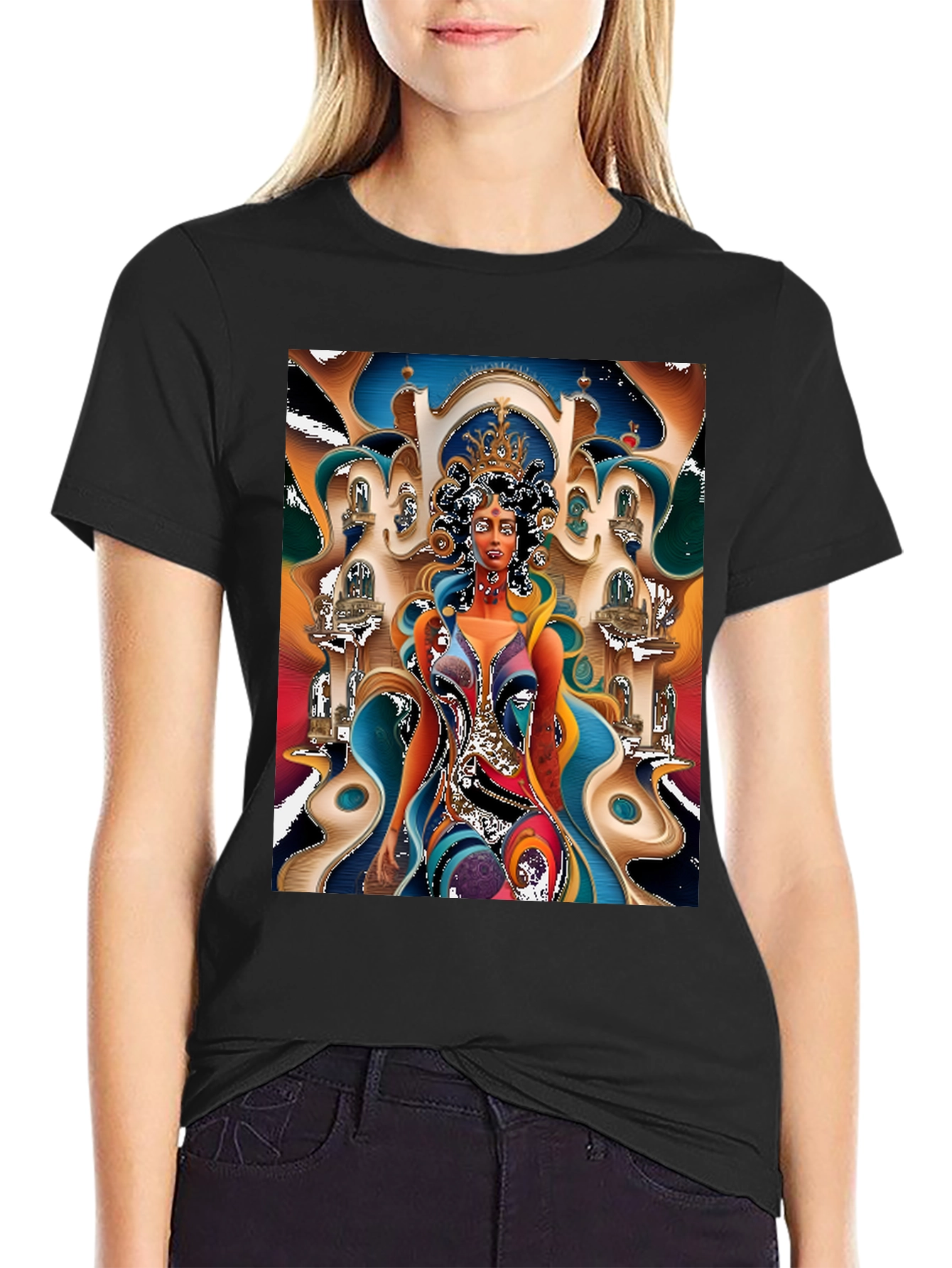 Queen Graphic Print Black T-Shirt