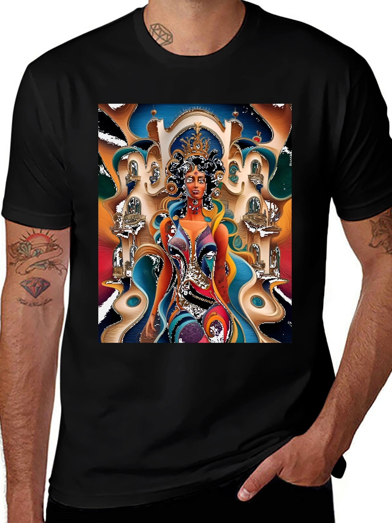 Queen Graphic Print Black T-Shirt