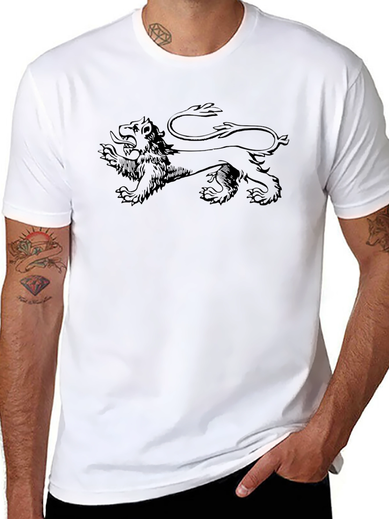 Black Lion Graphic Tee - Stylish Mens T-Shirt