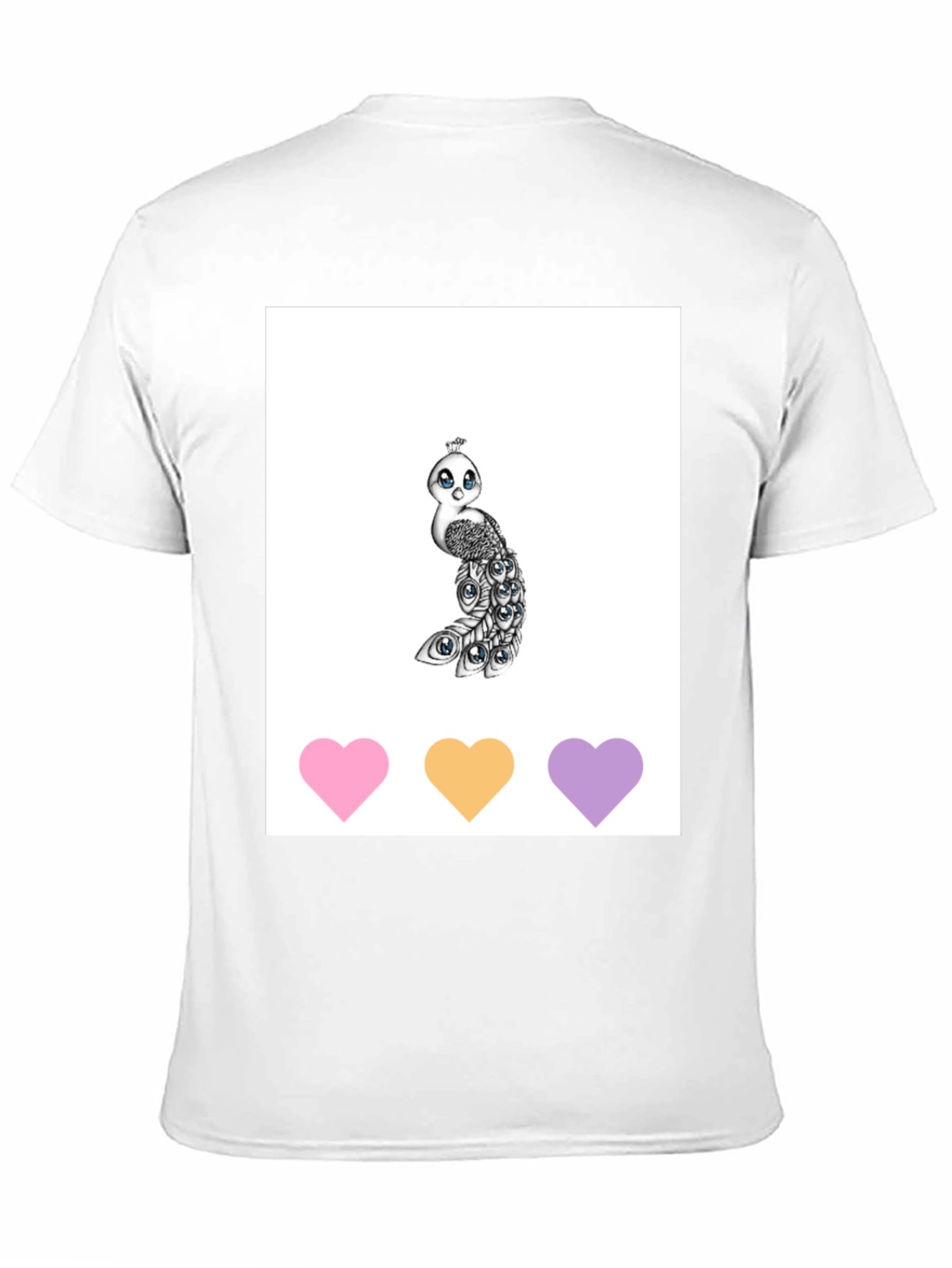 Cute Peacock Graphic Tee - Unisex Black T-Shirt