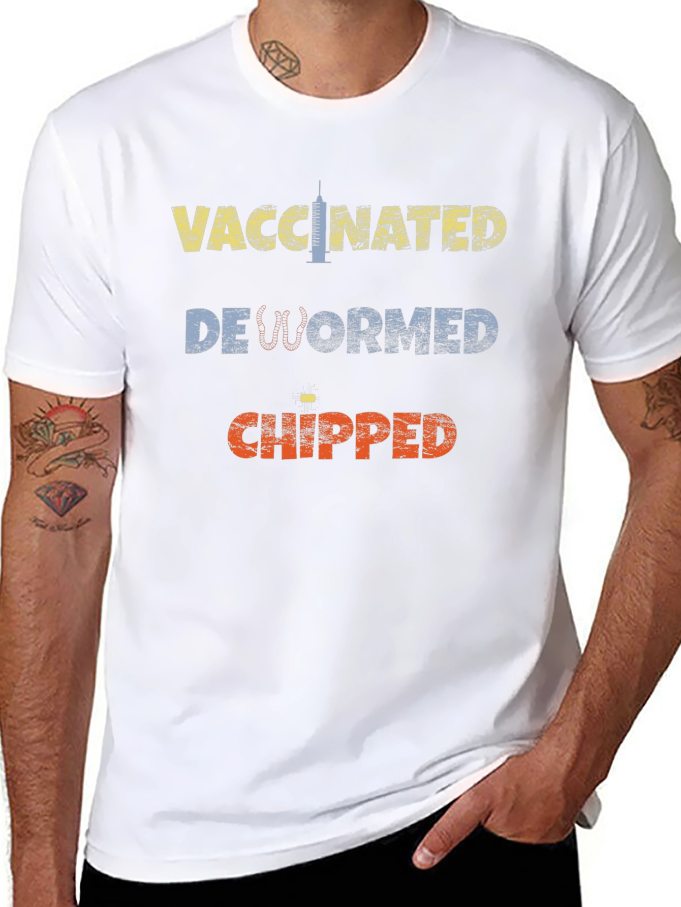Vaccinated Dewormed Chipped Tee