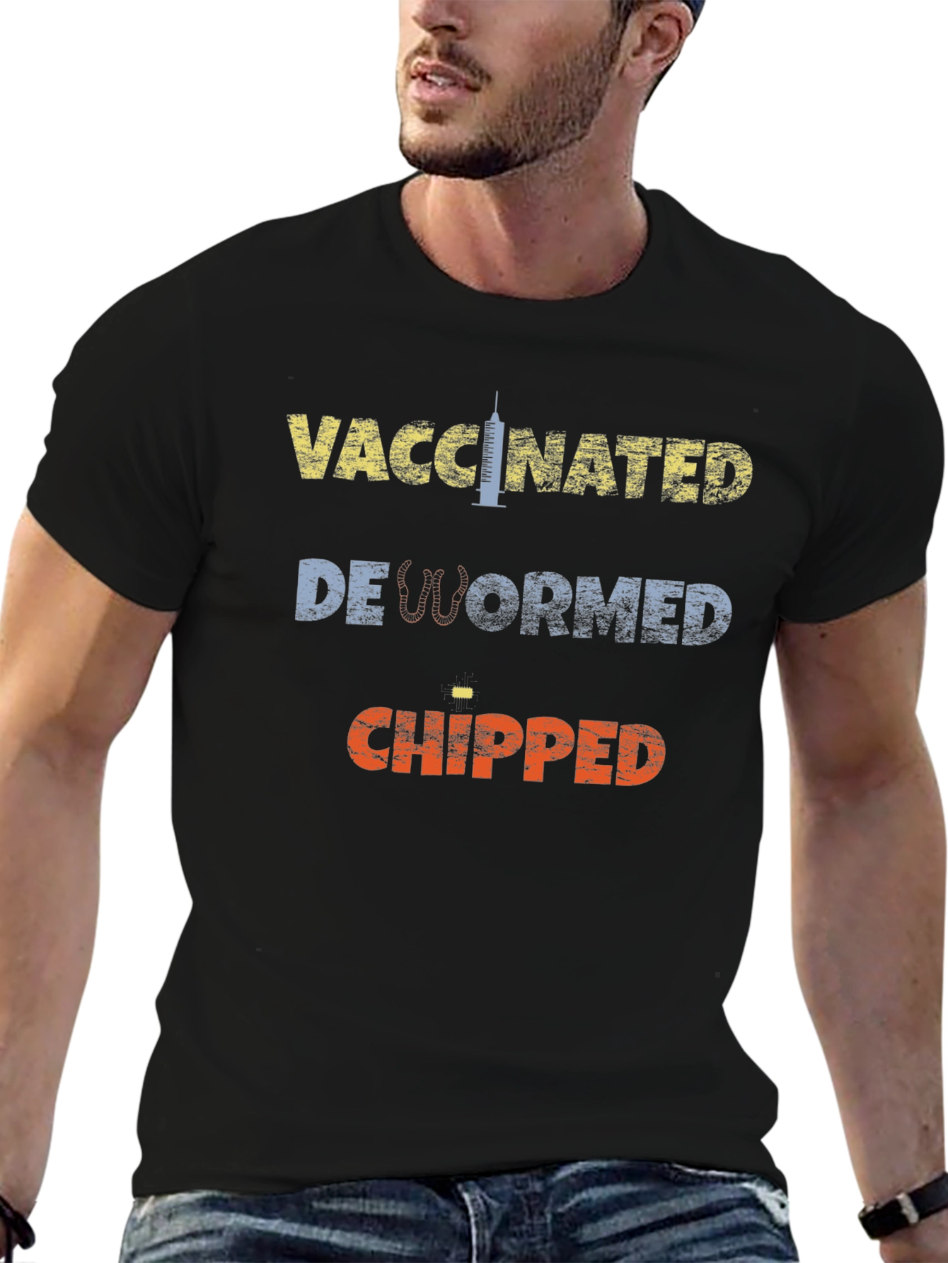 Vaccinated Dewormed Chipped Tee