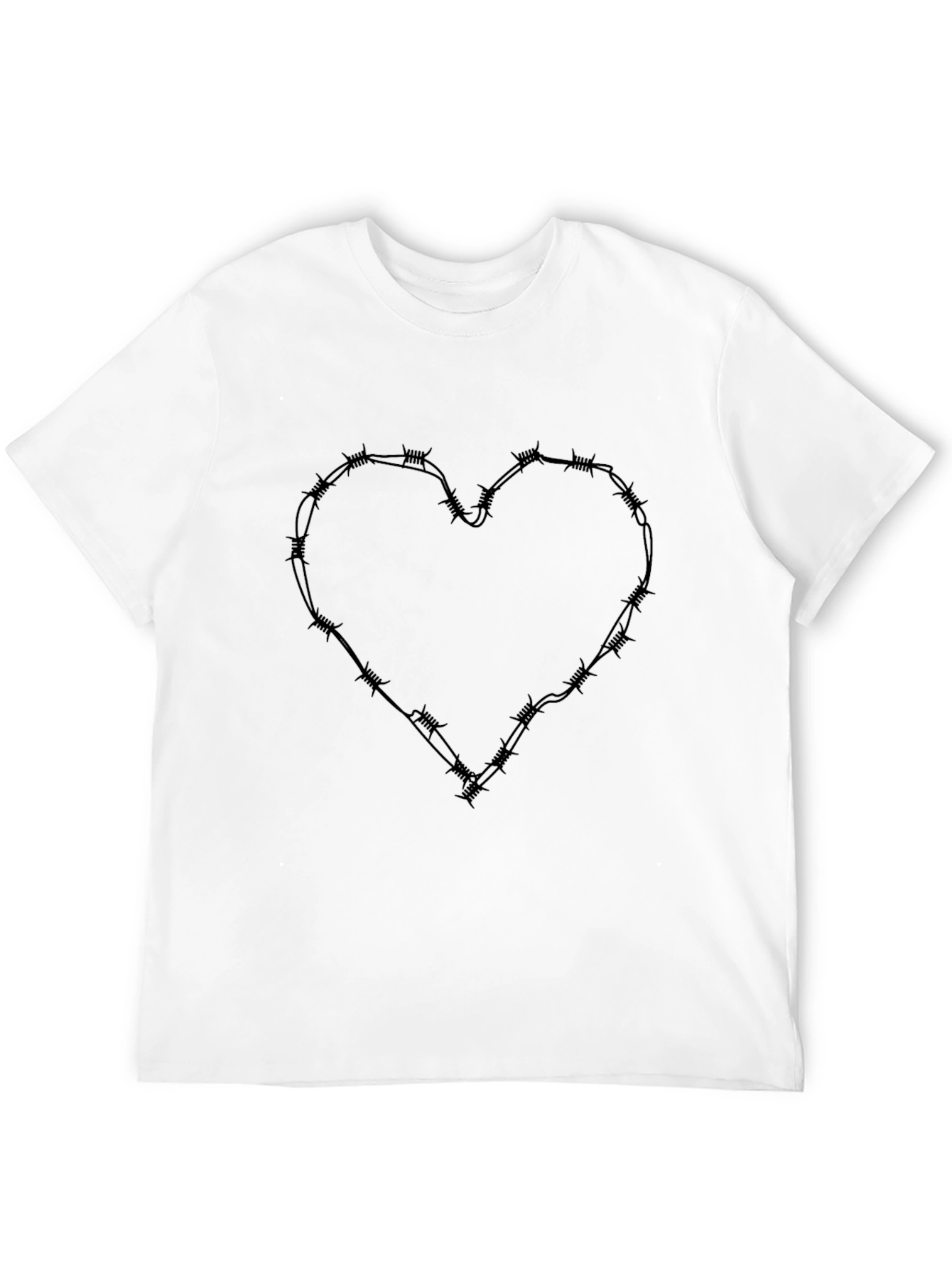 Barbed Wire Heart Graphic Tee - Edgy Fashion
