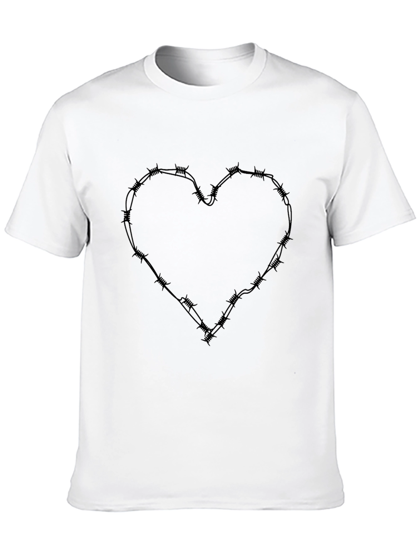 Barbed Wire Heart Graphic Tee - Edgy Fashion