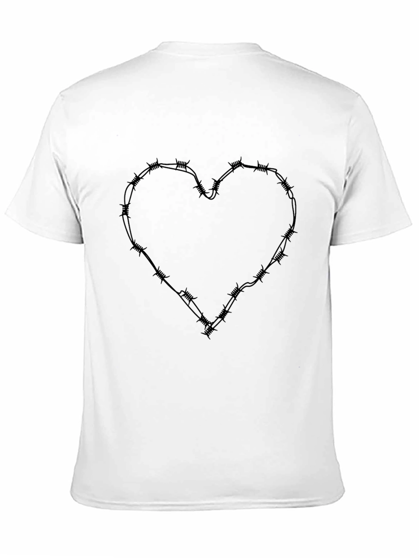 Barbed Wire Heart Graphic Tee - Edgy Fashion
