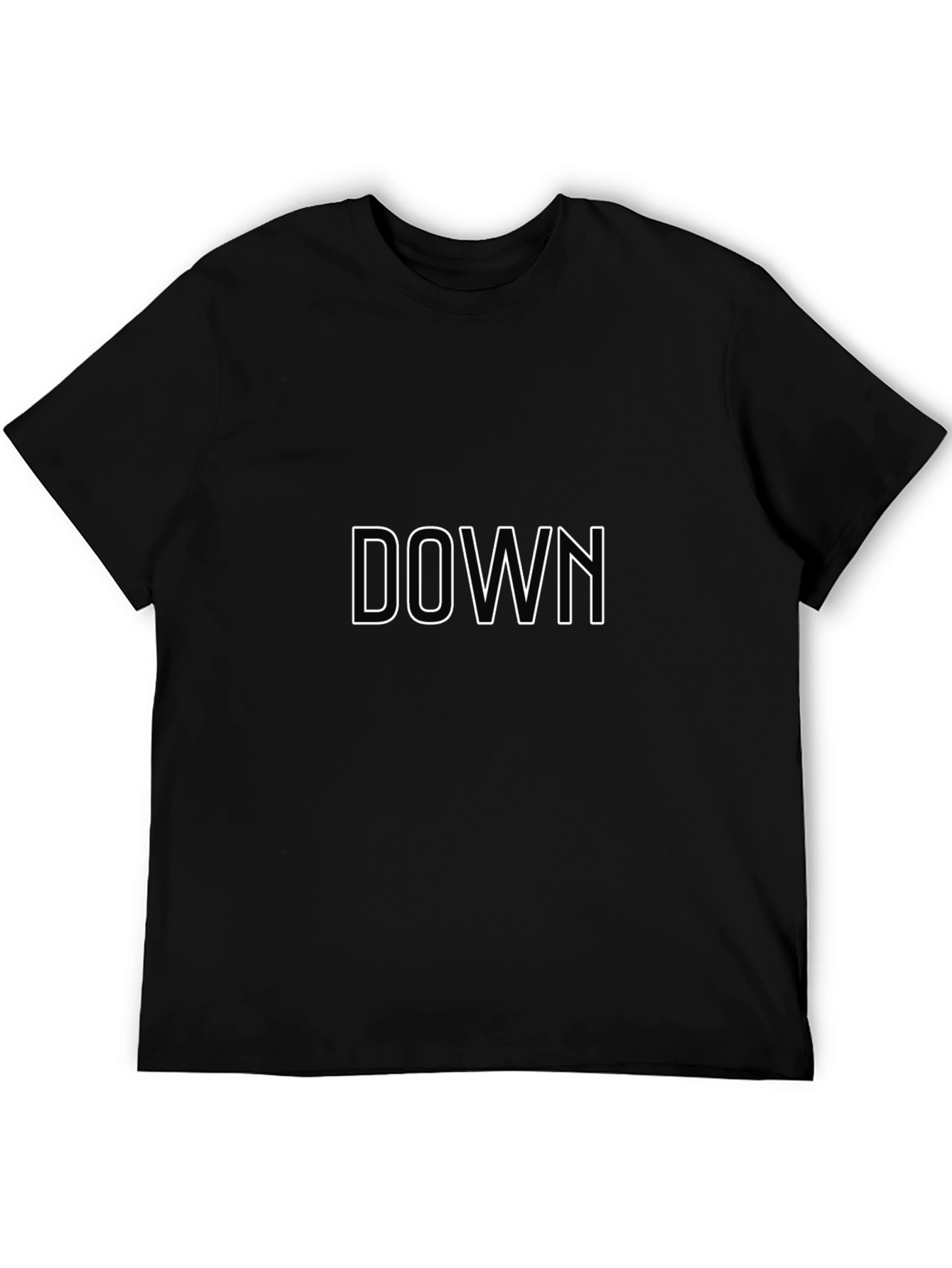 Edgy Down Graphic Tee - Cool Casual Black T-Shirt