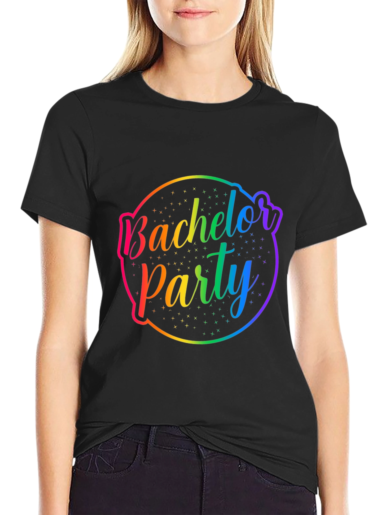 Bachelor Party Rainbow Graphic Tee