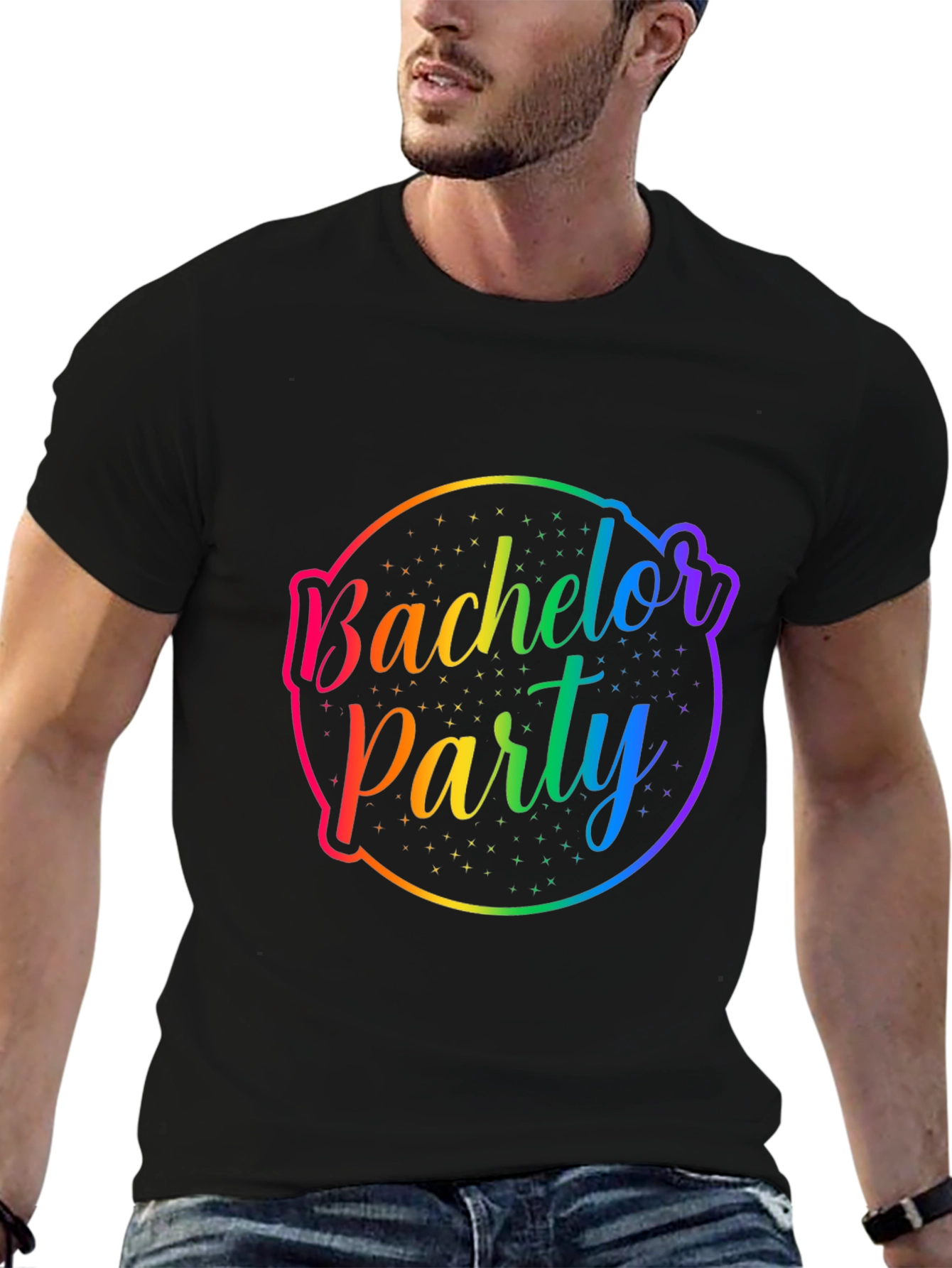 Bachelor Party Rainbow Graphic Tee
