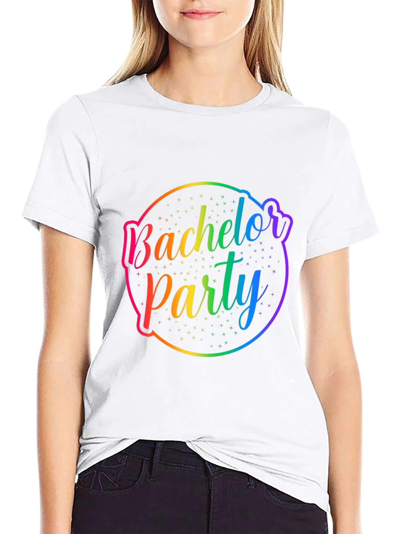 Bachelor Party Rainbow Graphic Tee