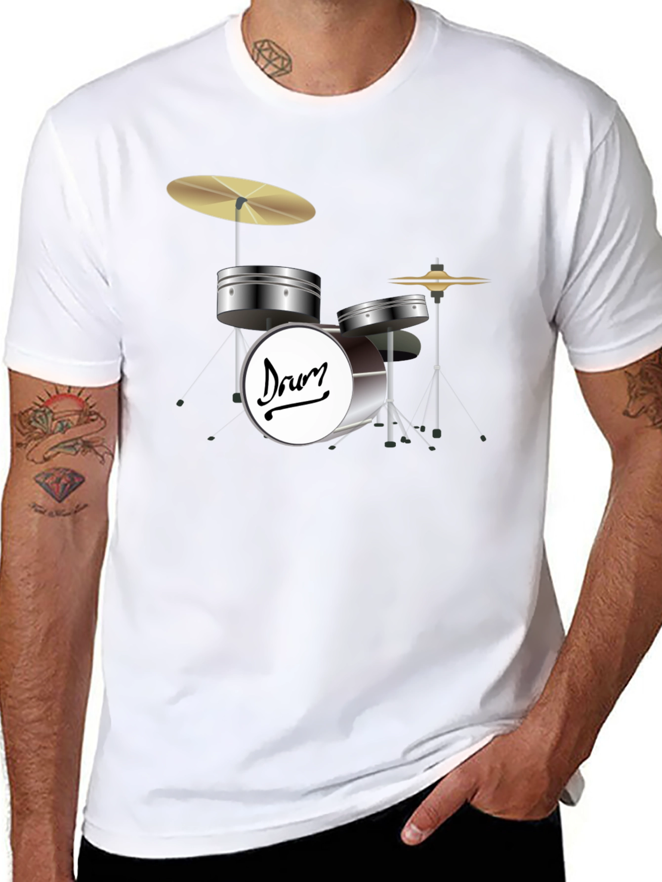 Drum Kit Graphic T-Shirt - Music Lover Tee