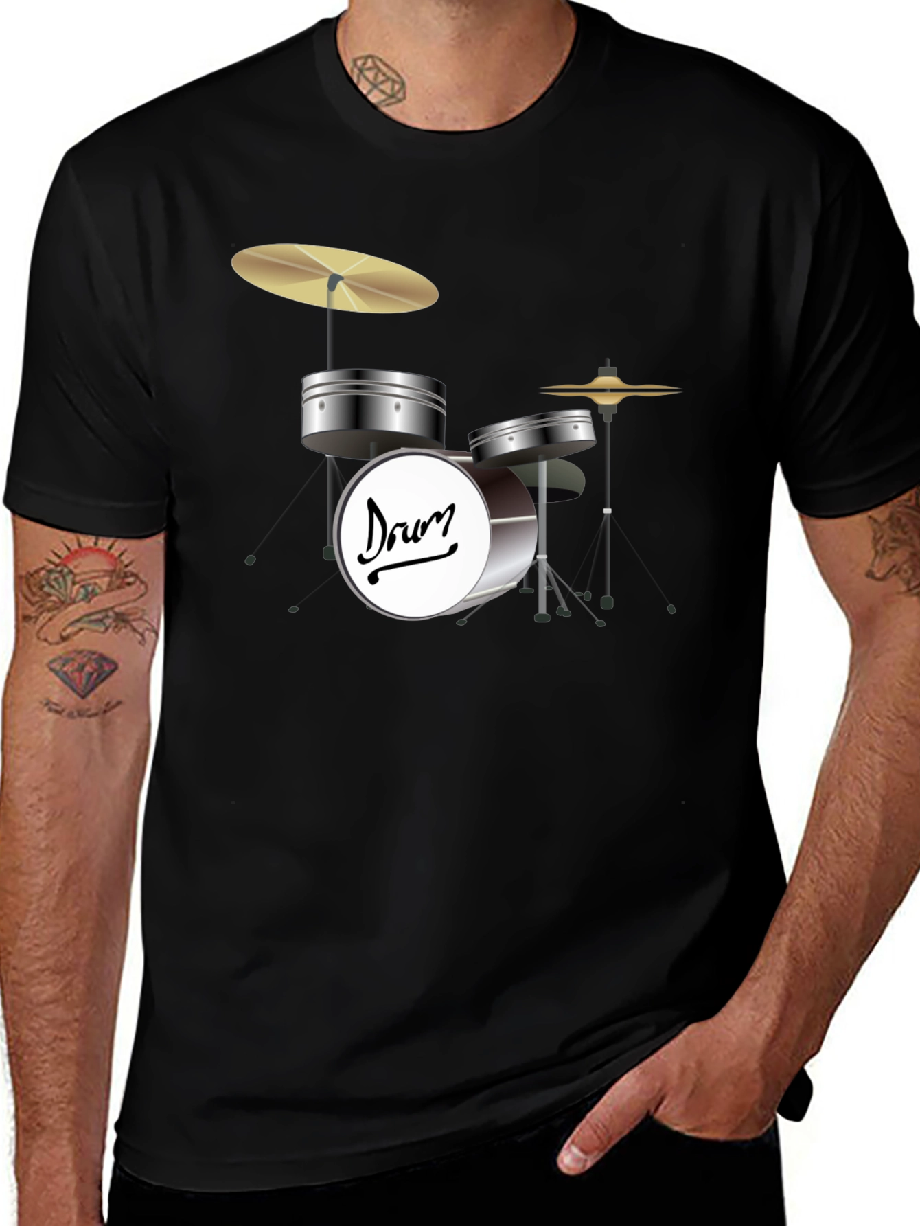 Drum Kit Graphic T-Shirt - Music Lover Tee