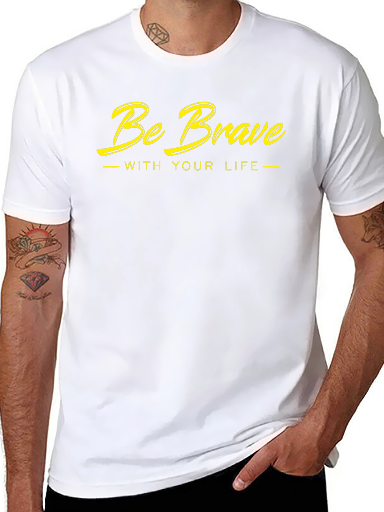 Be Brave Graphic Tee - Black Cotton T-Shirt