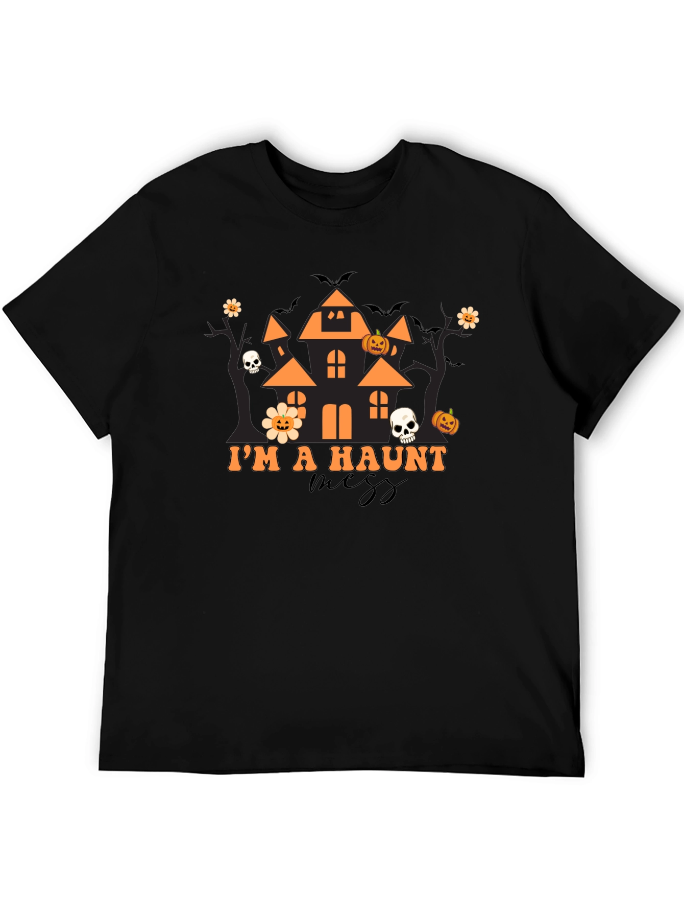 Haunted Mess Halloween Graphic T-Shirt