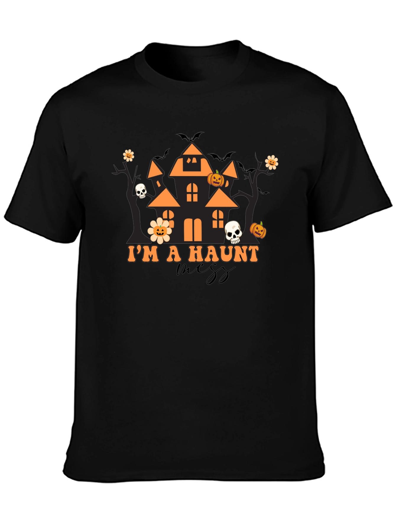 Haunted Mess Halloween Graphic T-Shirt