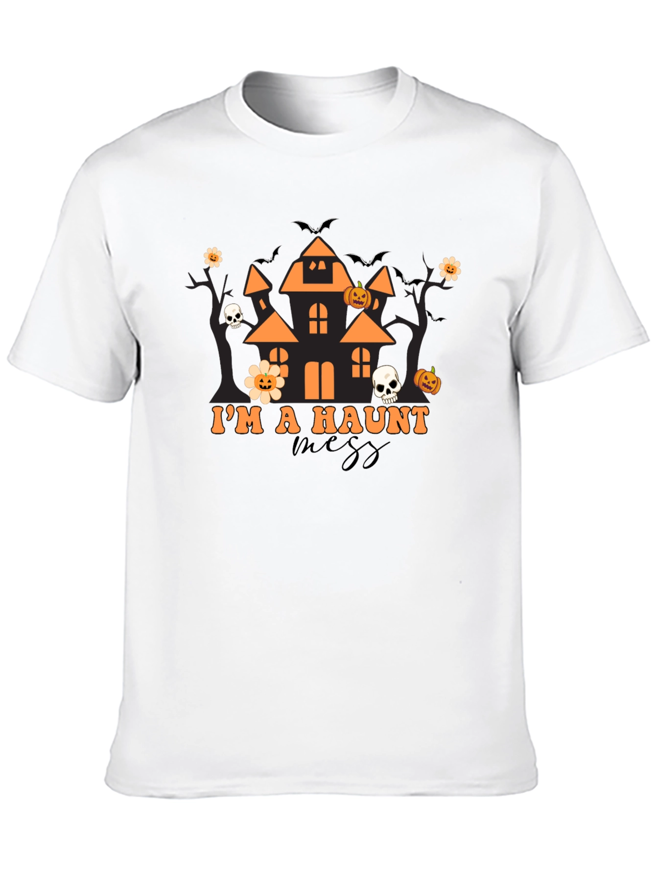 Haunted Mess Halloween Graphic T-Shirt