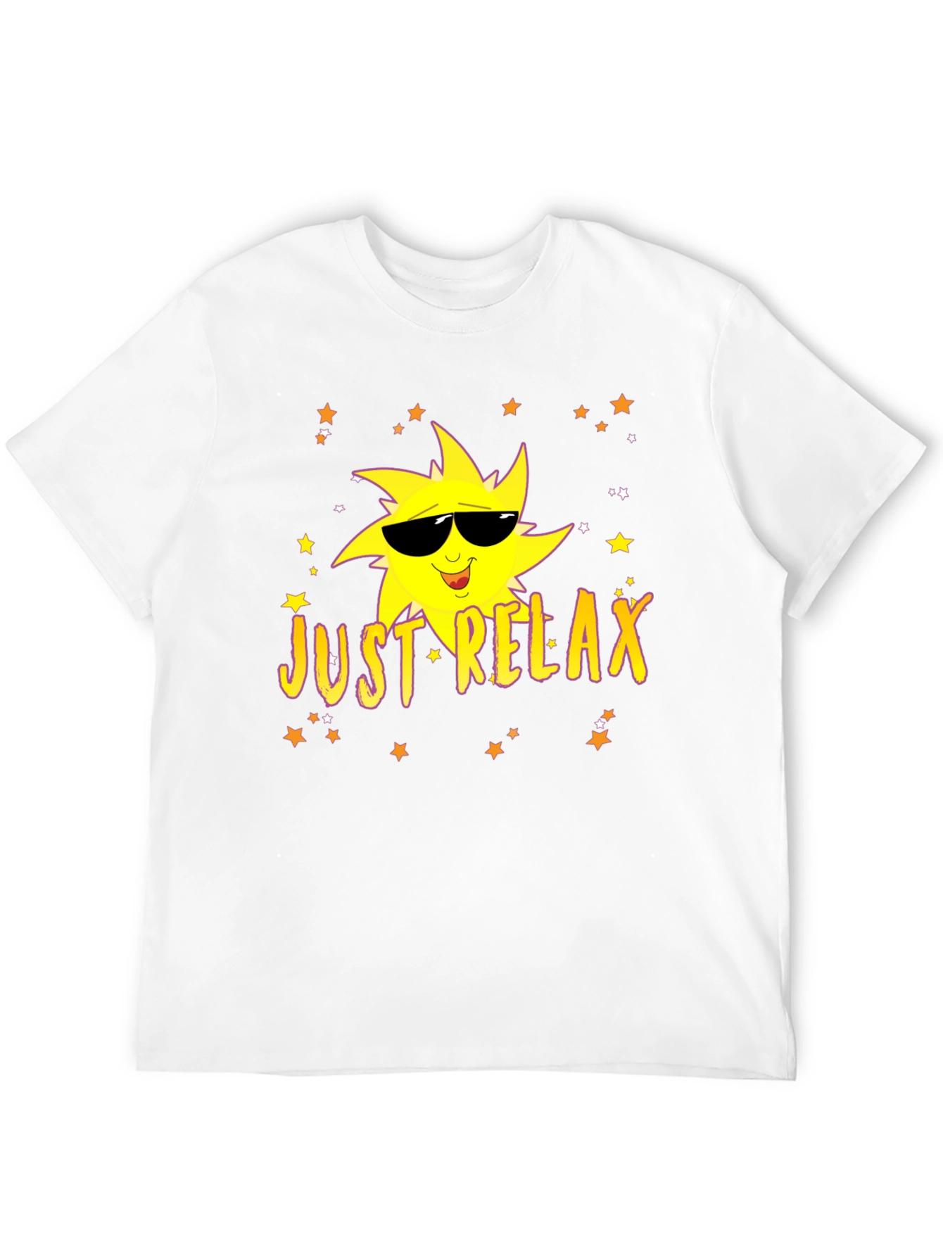 Just Relax Black T-Shirt - Smiley Sun