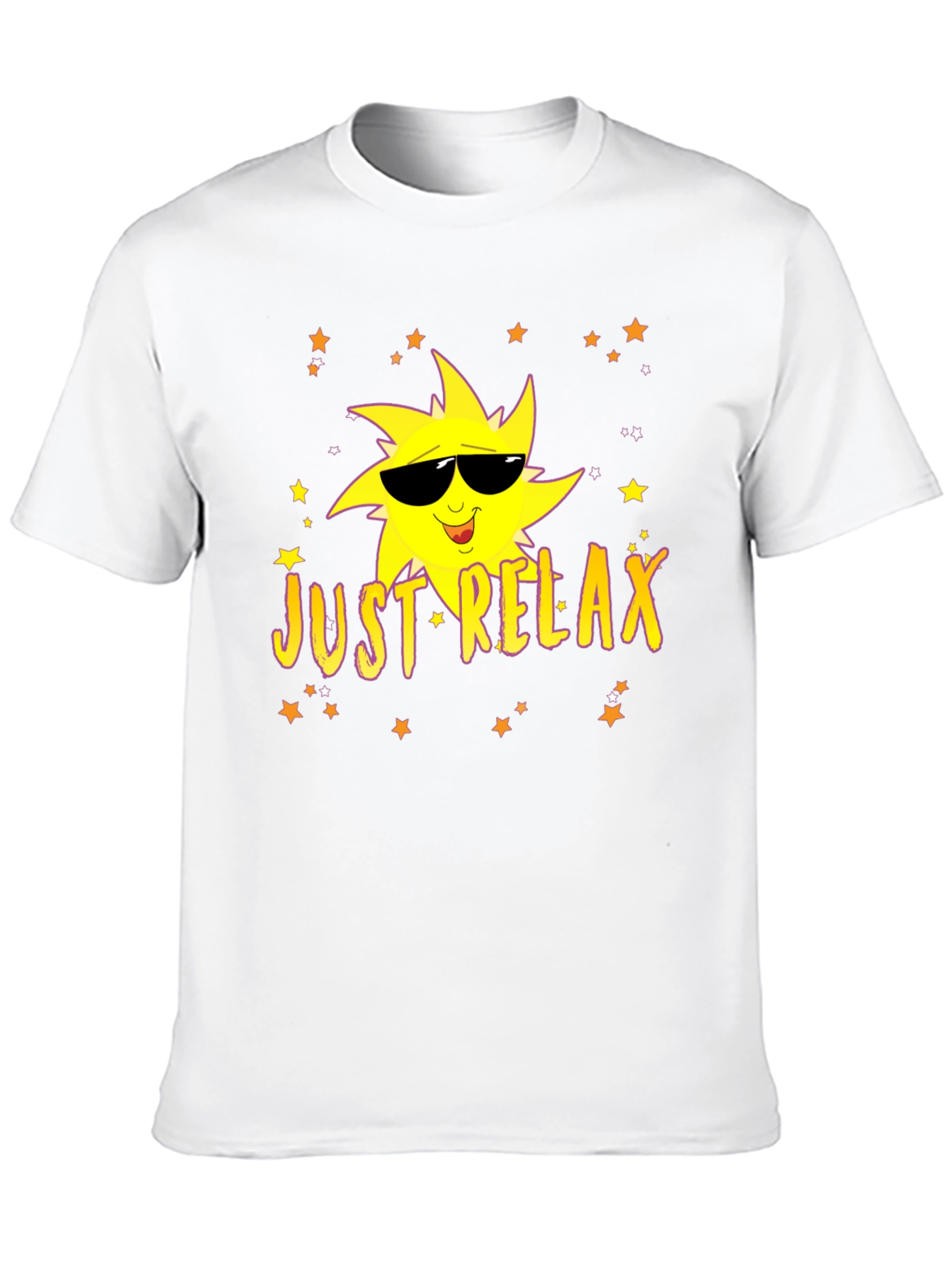 Just Relax Black T-Shirt - Smiley Sun