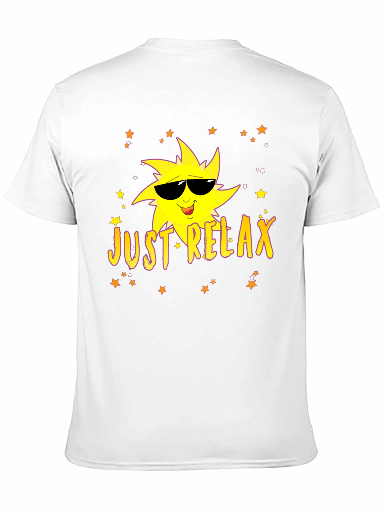 Just Relax Black T-Shirt - Smiley Sun
