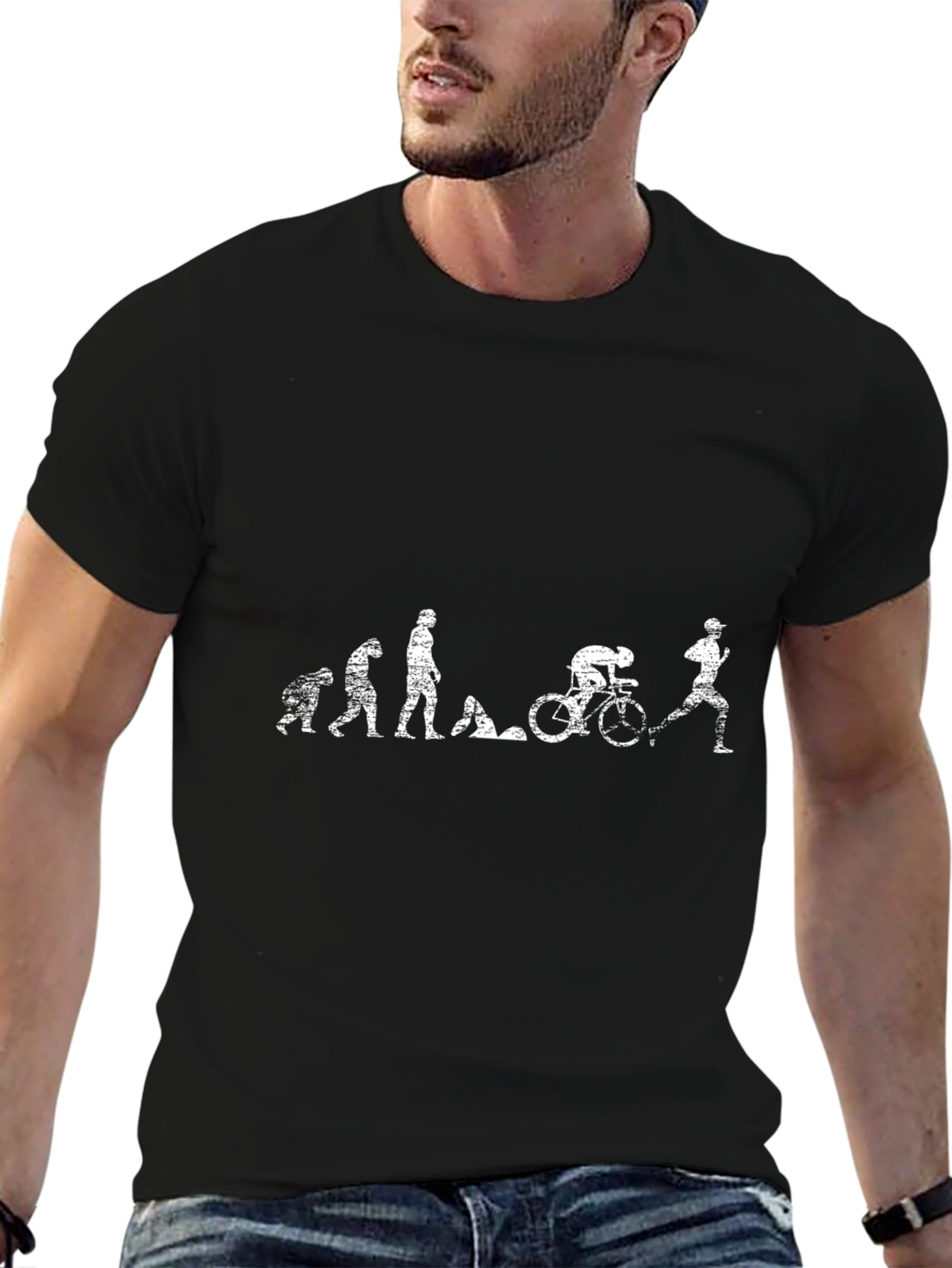 Evolution of a Triathlete T-Shirt - Black