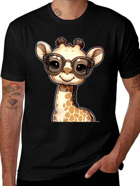 Giraffe with Glasses Graphic Tee