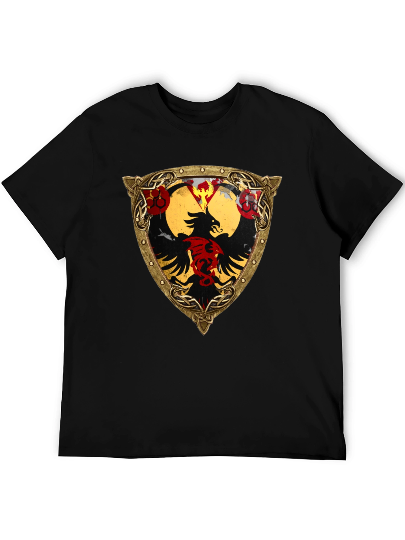 Embroidered Eagle Shield Graphic T-Shirt