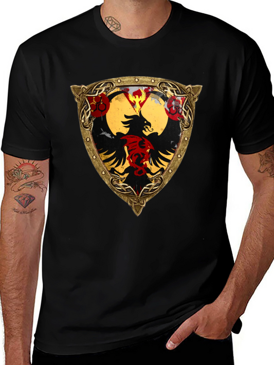 Embroidered Eagle Shield Graphic T-Shirt