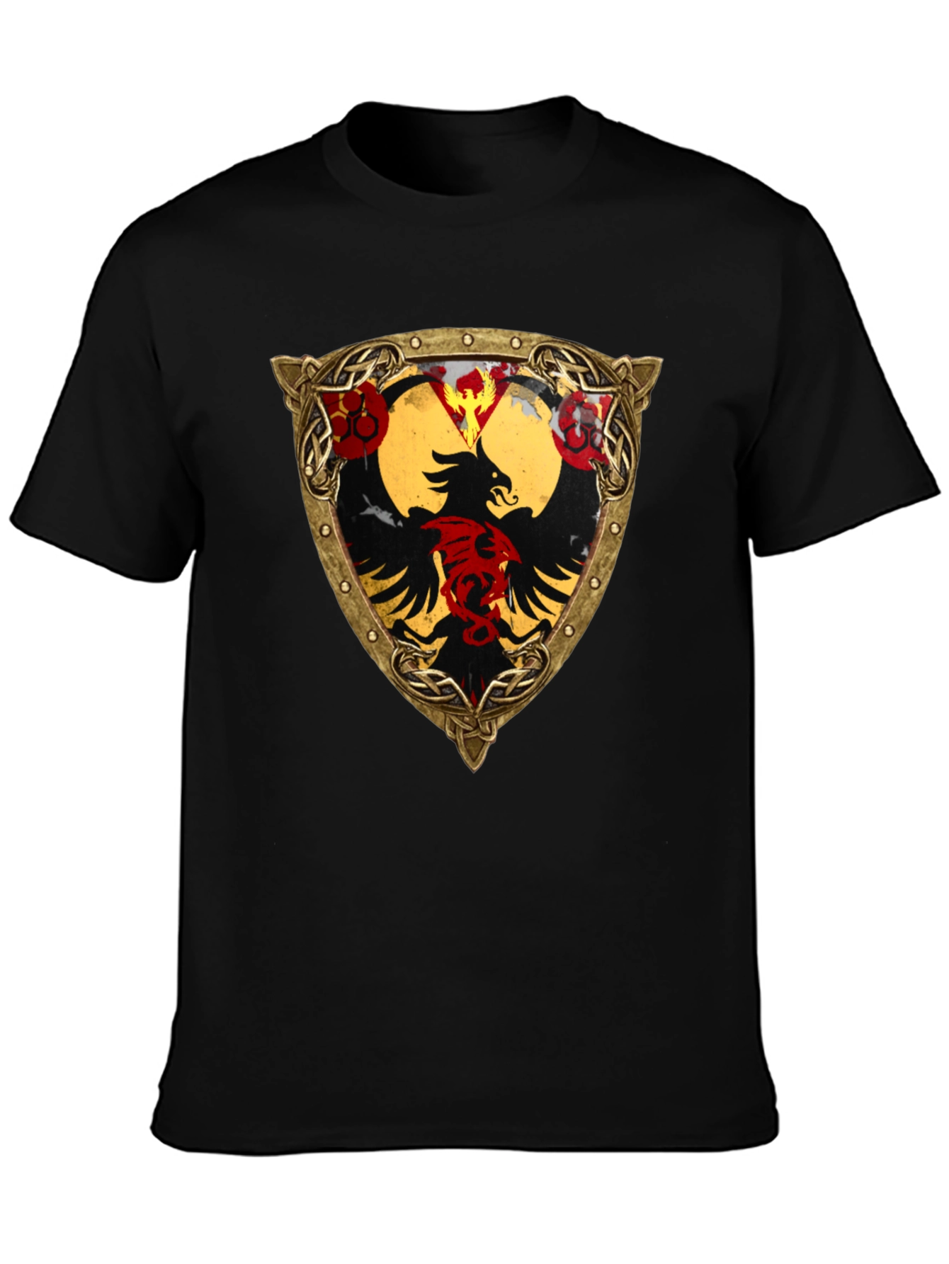 Embroidered Eagle Shield Graphic T-Shirt