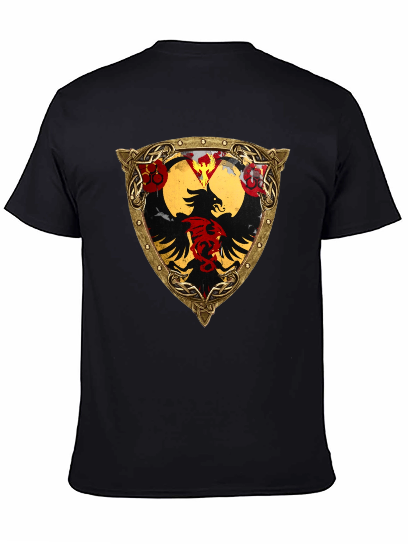 Embroidered Eagle Shield Graphic T-Shirt