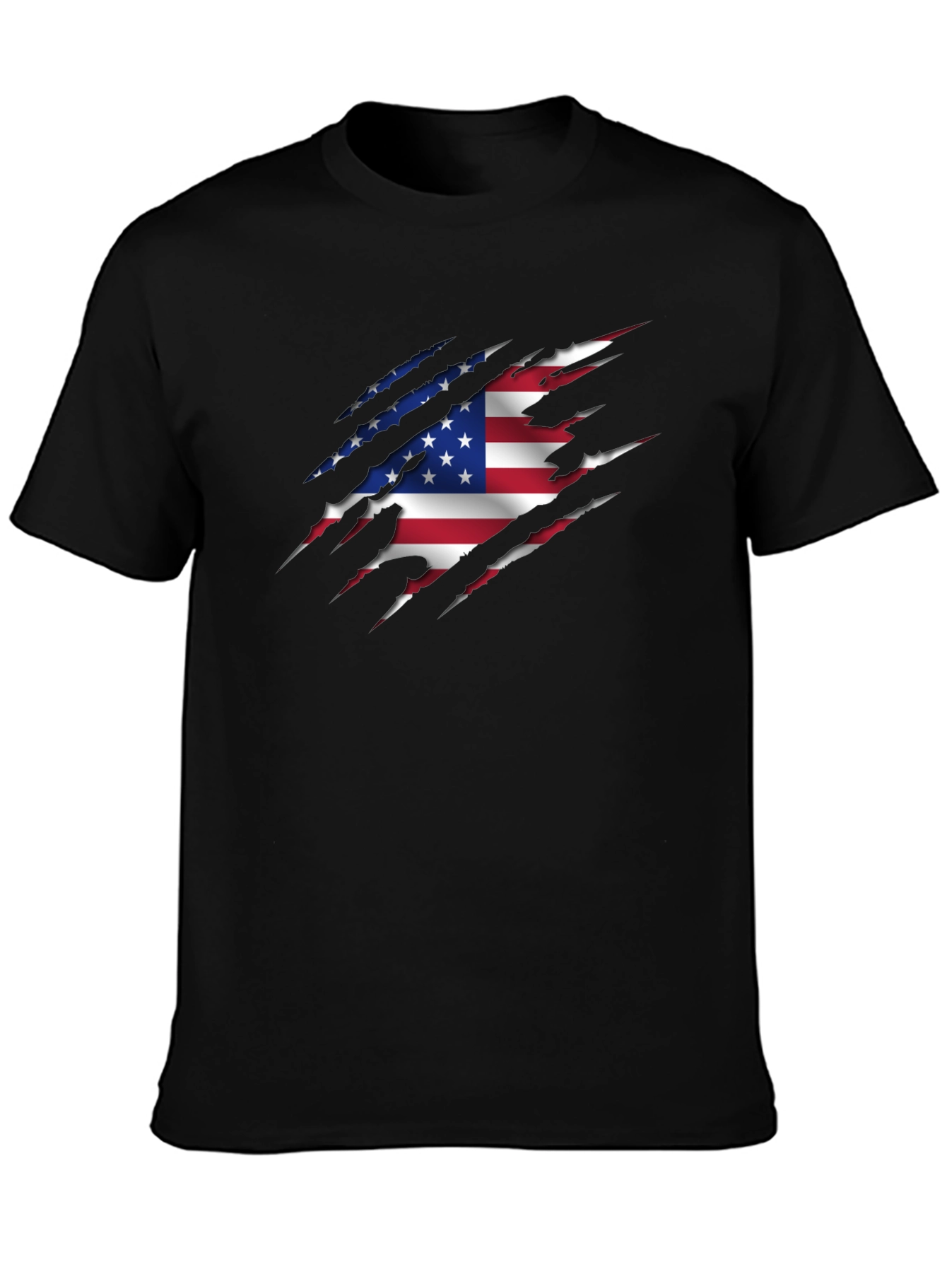 American Flag Ripped Graphic T-Shirt