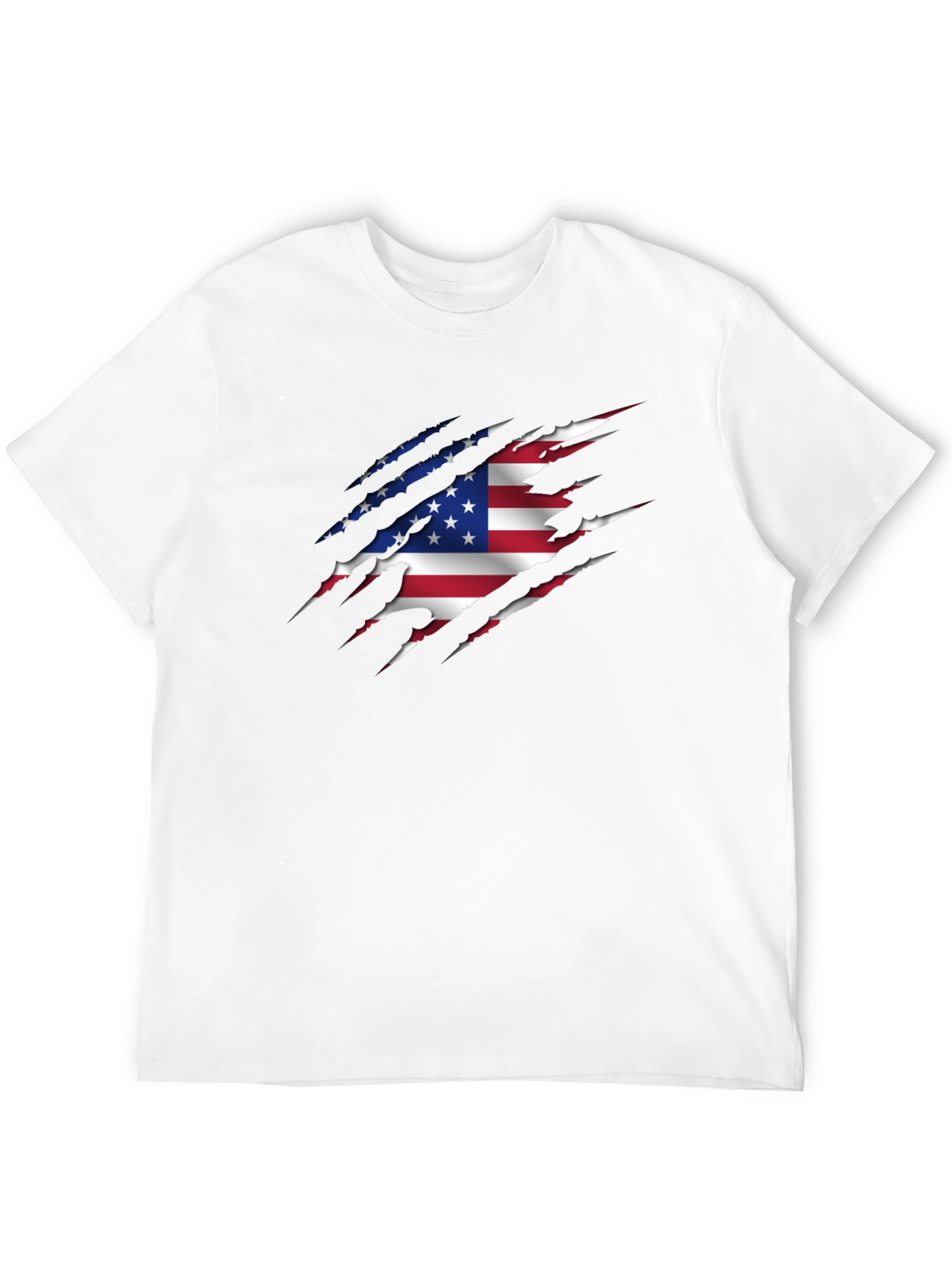 American Flag Ripped Graphic T-Shirt
