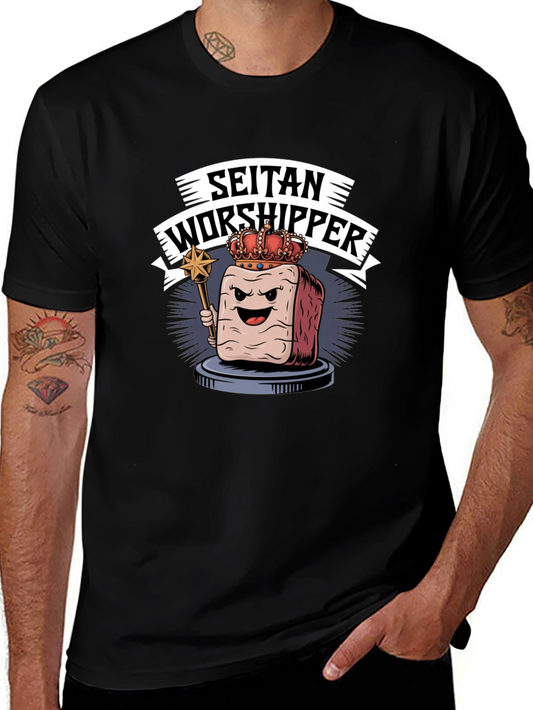 Seitan Worshipper Graphic Tee - Funny Vegan T-Shirt