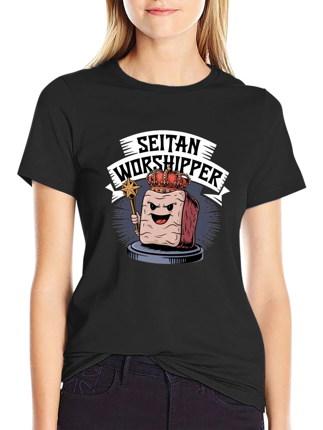 Seitan Worshipper Graphic Tee - Funny Vegan T-Shirt