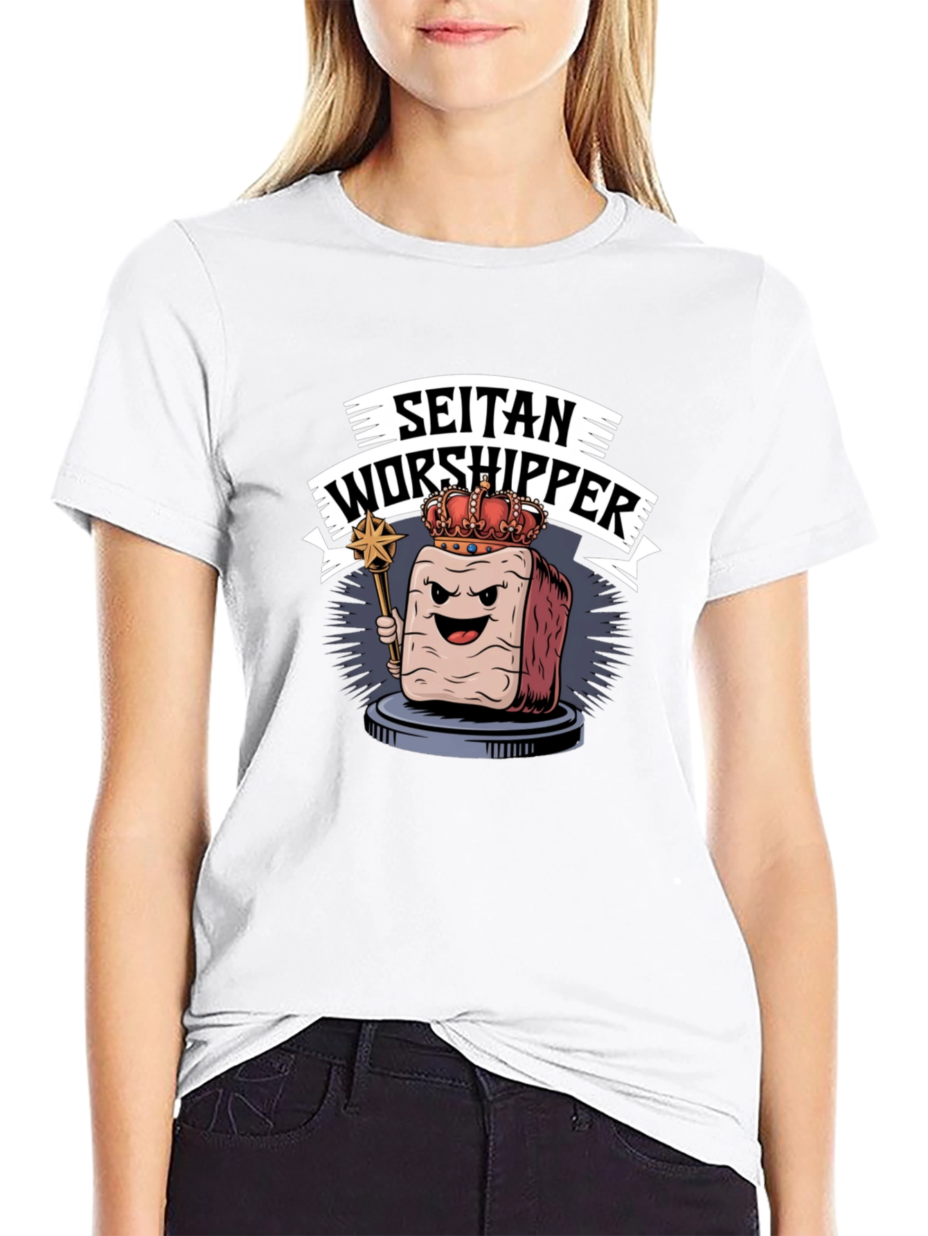Seitan Worshipper Graphic Tee - Funny Vegan T-Shirt